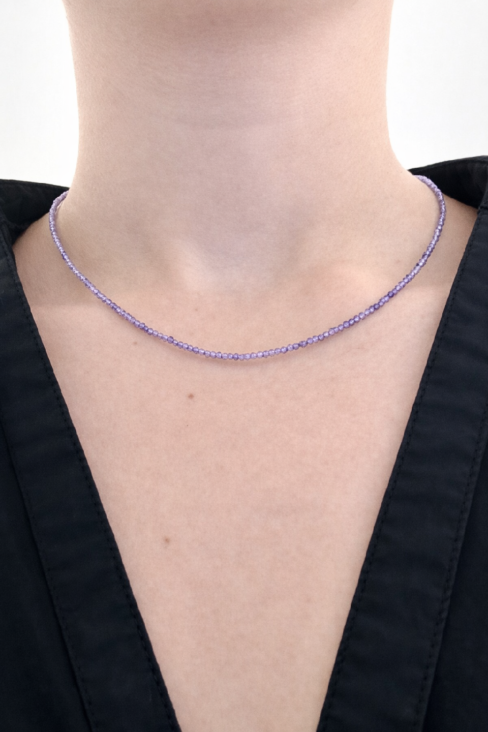 Iolite necklace 45 cm (2mm)