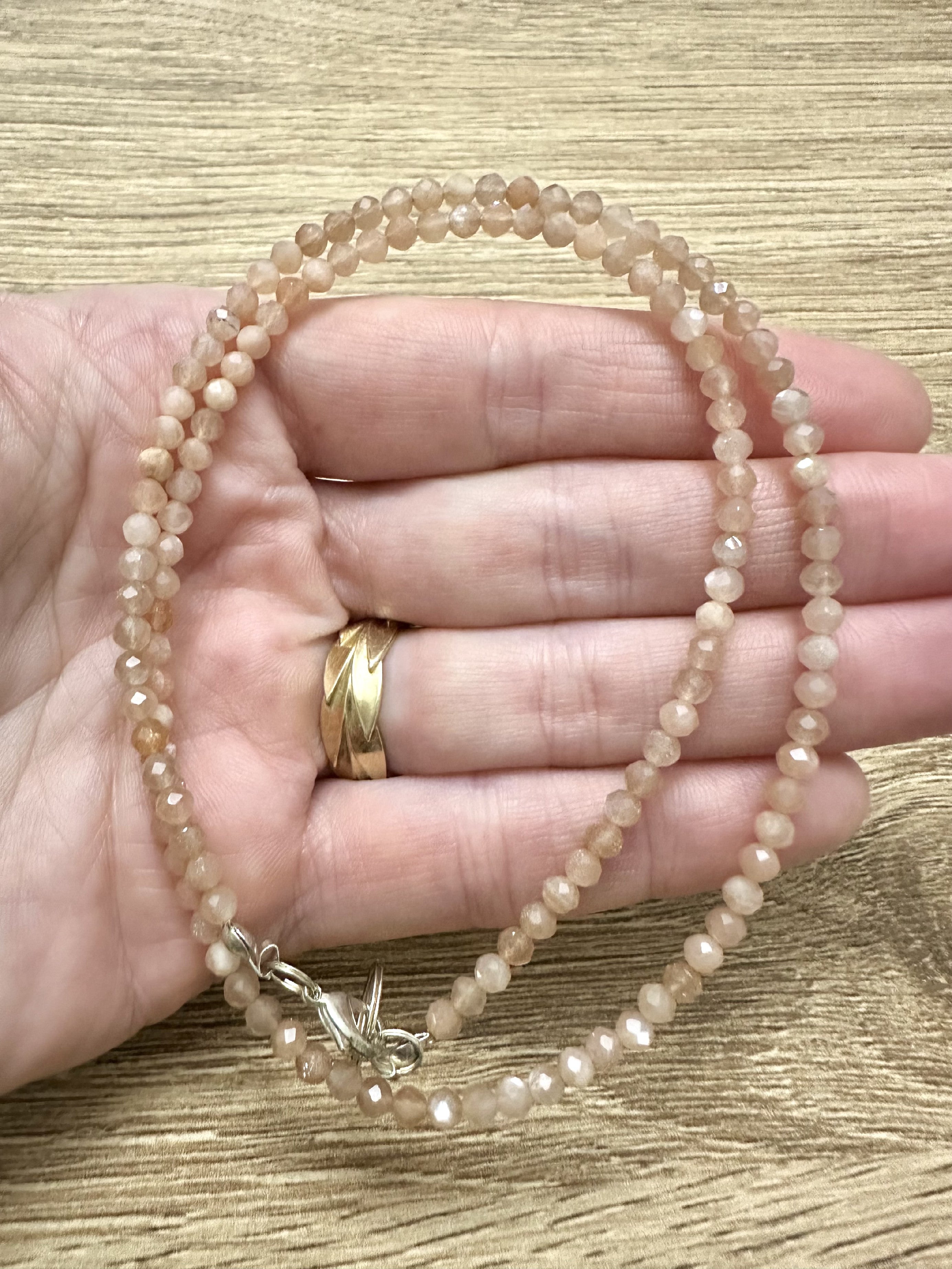 Moonstone necklace 45 cm (3,5mm) - NAH32
