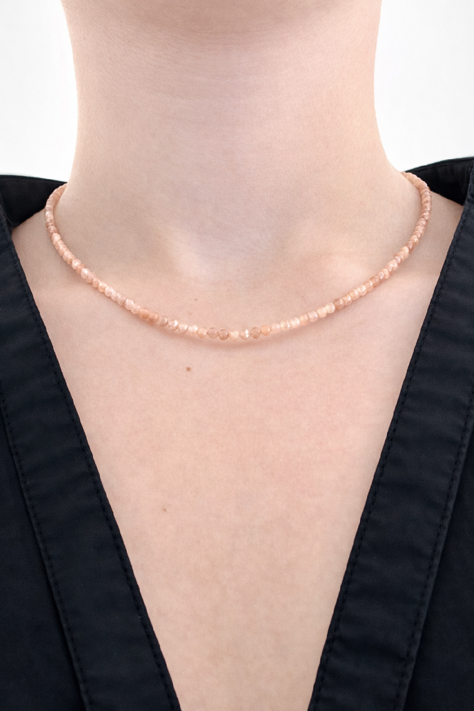 Moonstone necklace 45 cm (3,5mm)