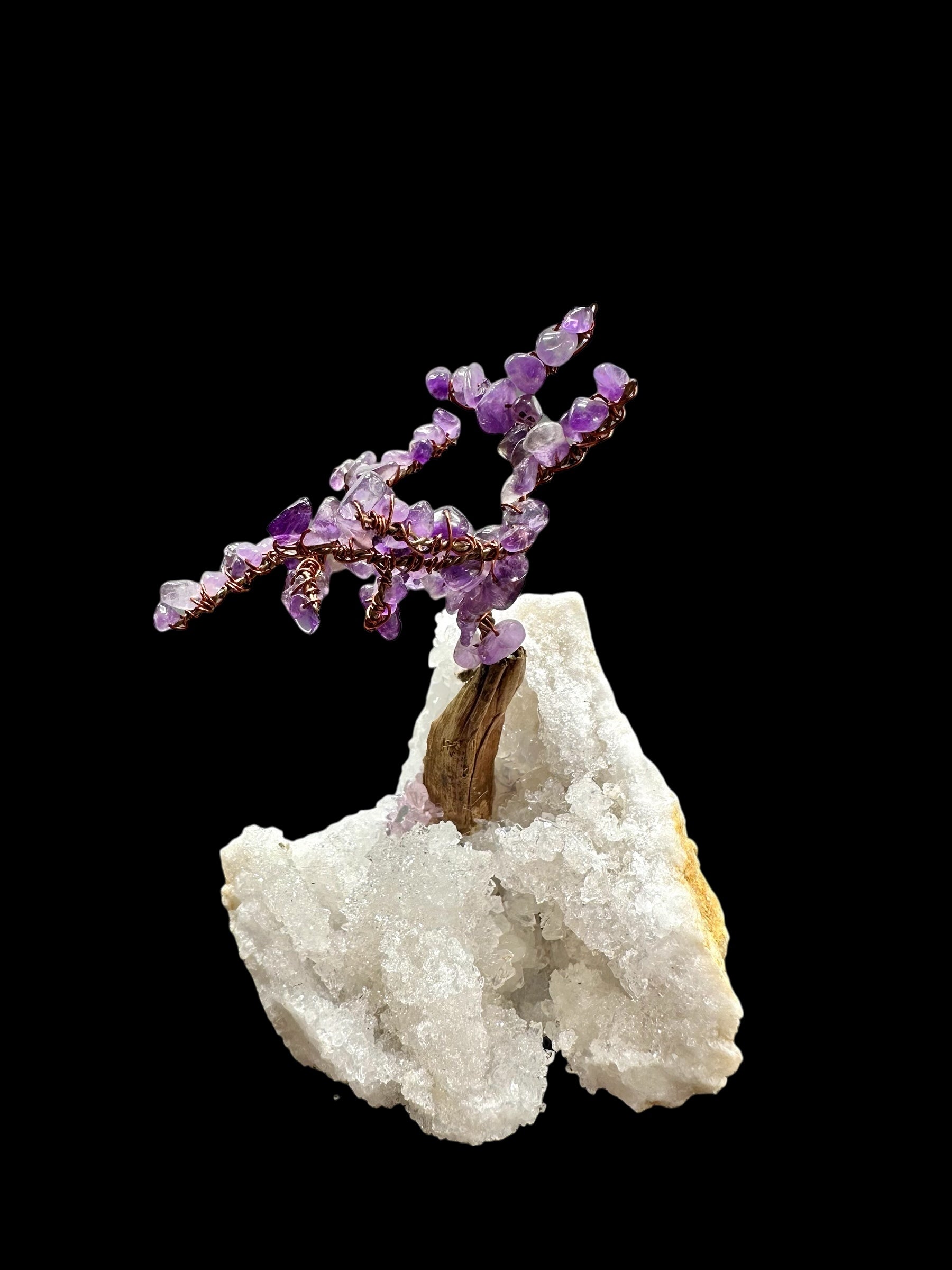 Amethyst tree in crystal geode - STR04