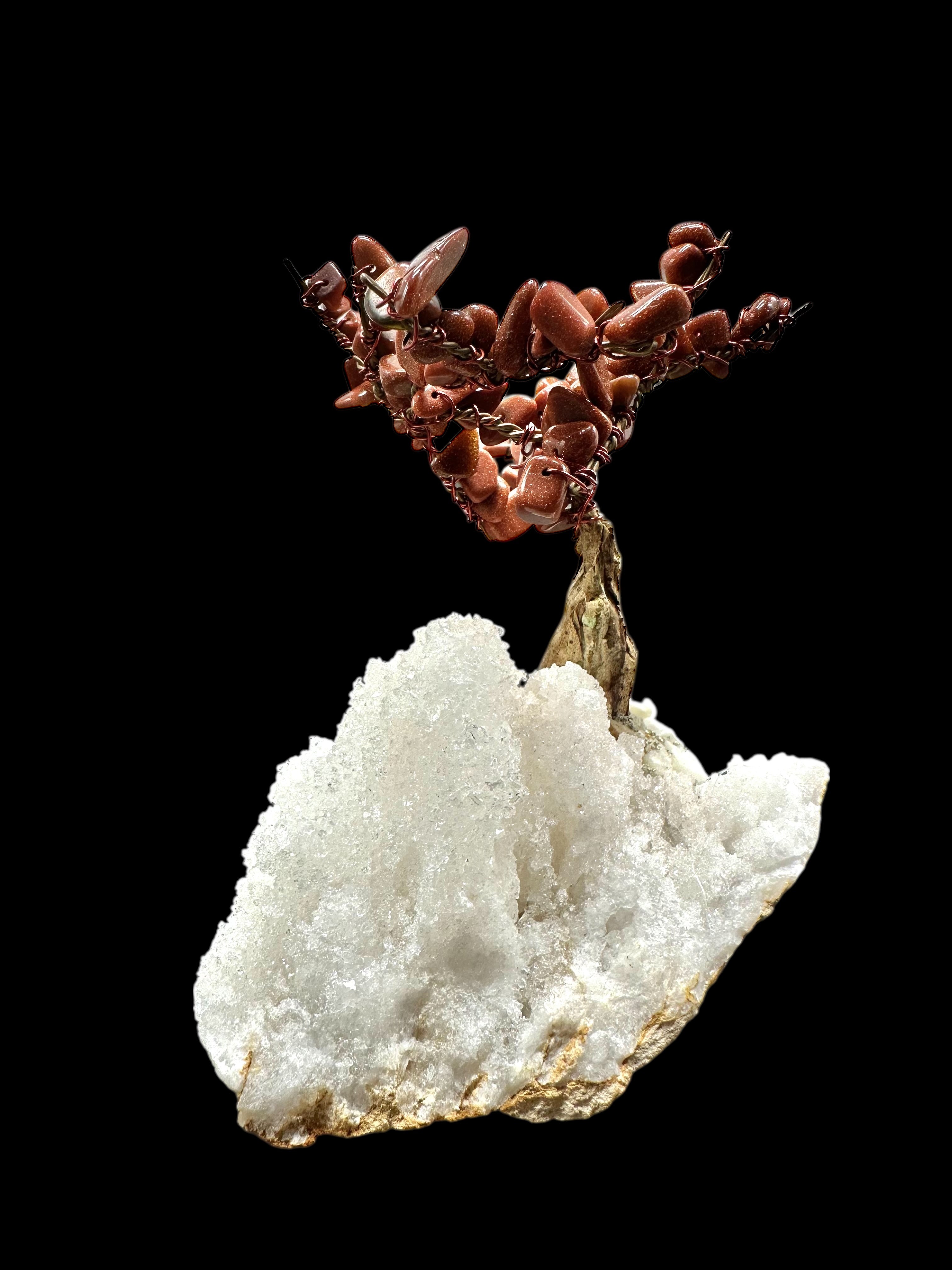 Aventurine tree in a crystal geode - STR06