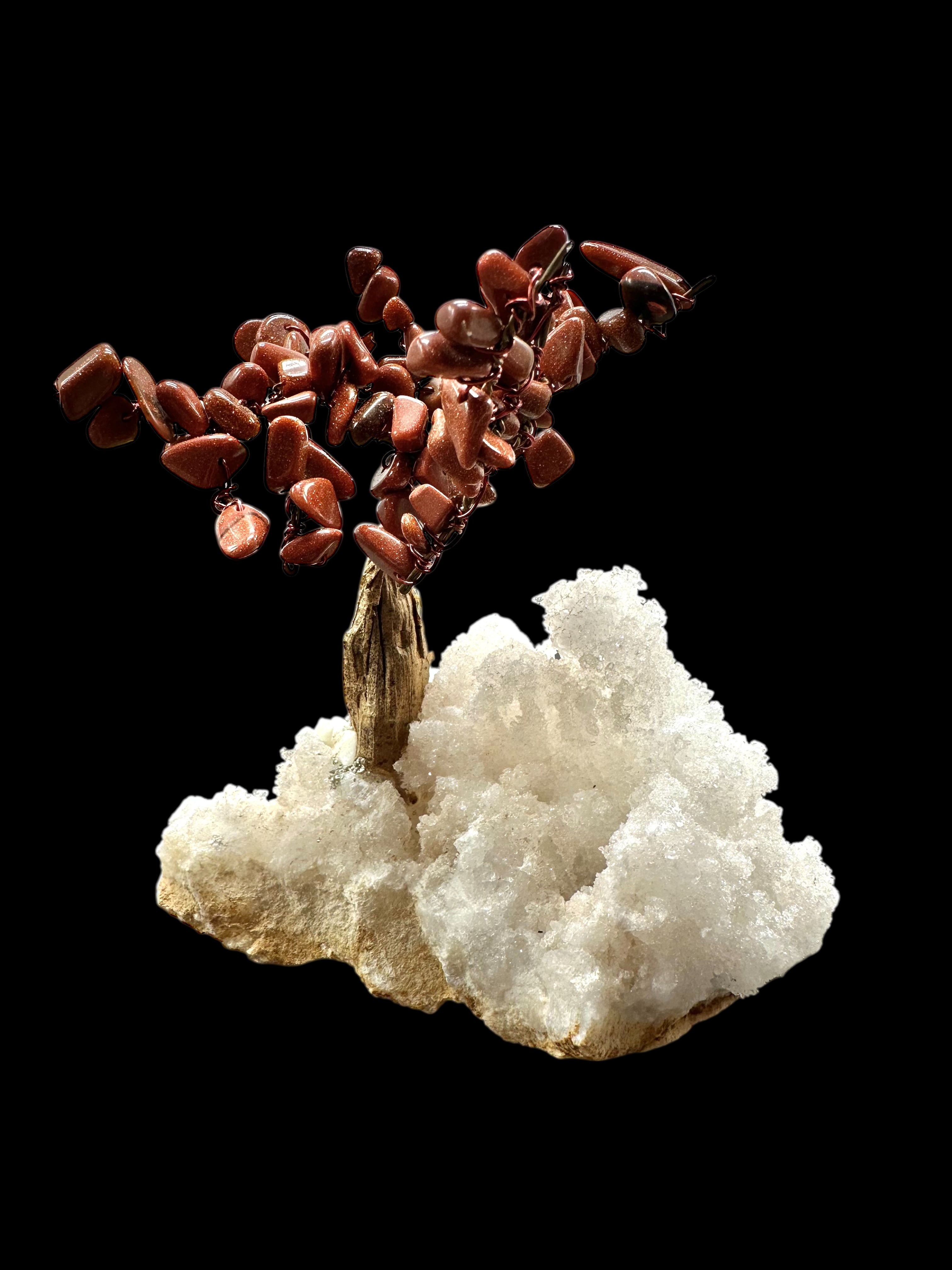 Aventurine tree in a crystal geode