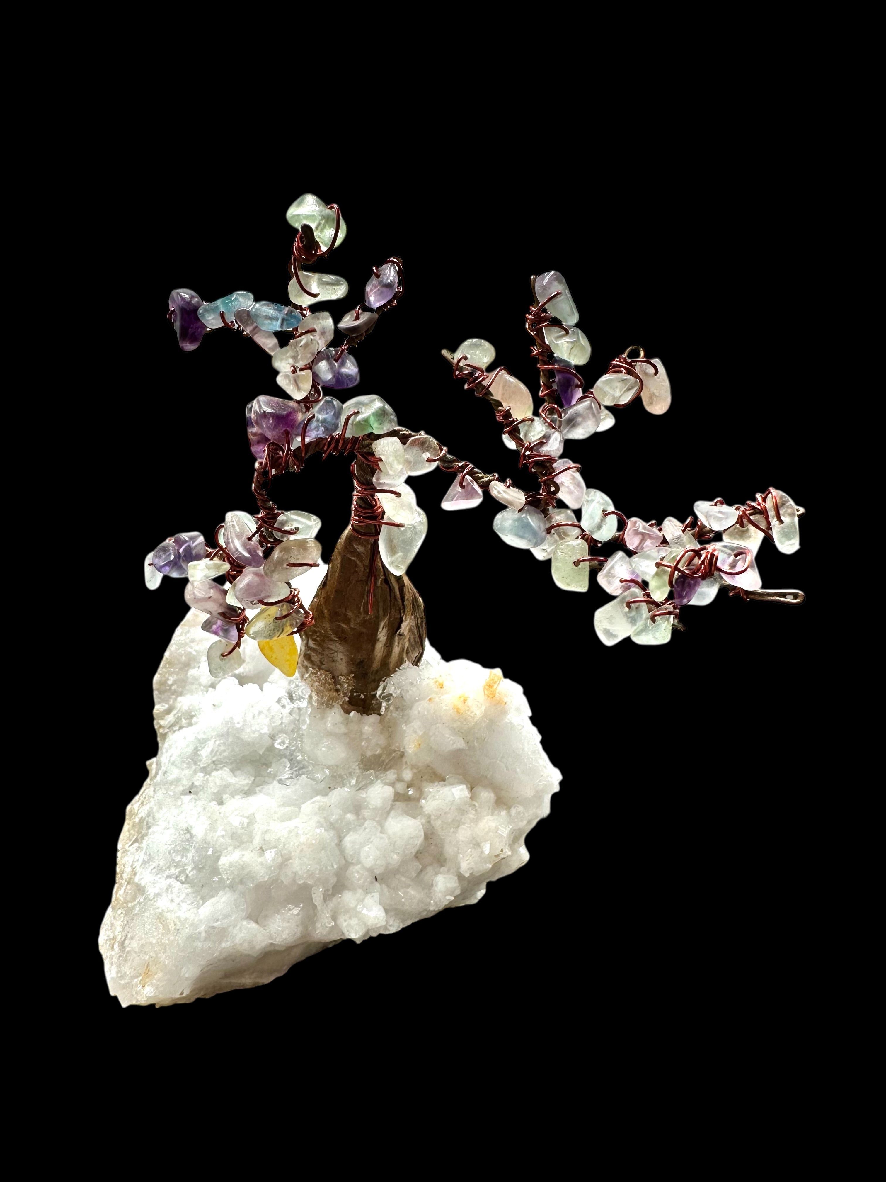 Fluorite tree in crystal geode