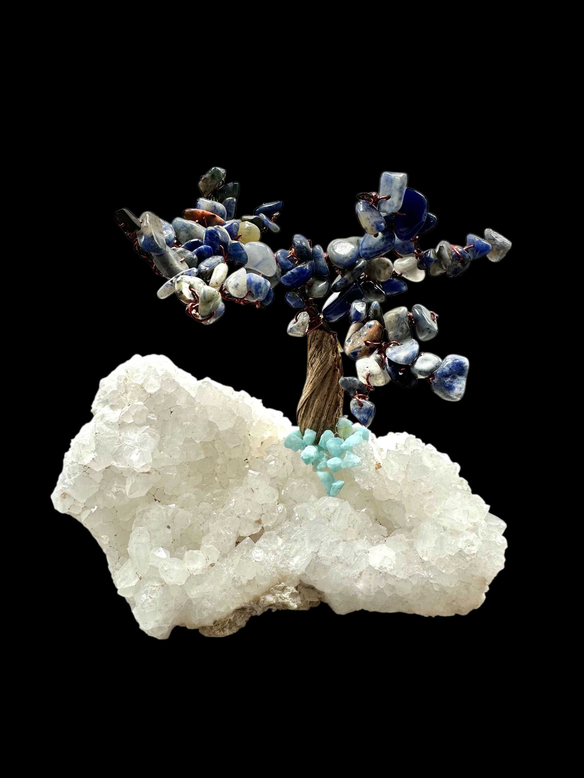 Sodalite tree in crystal geode
