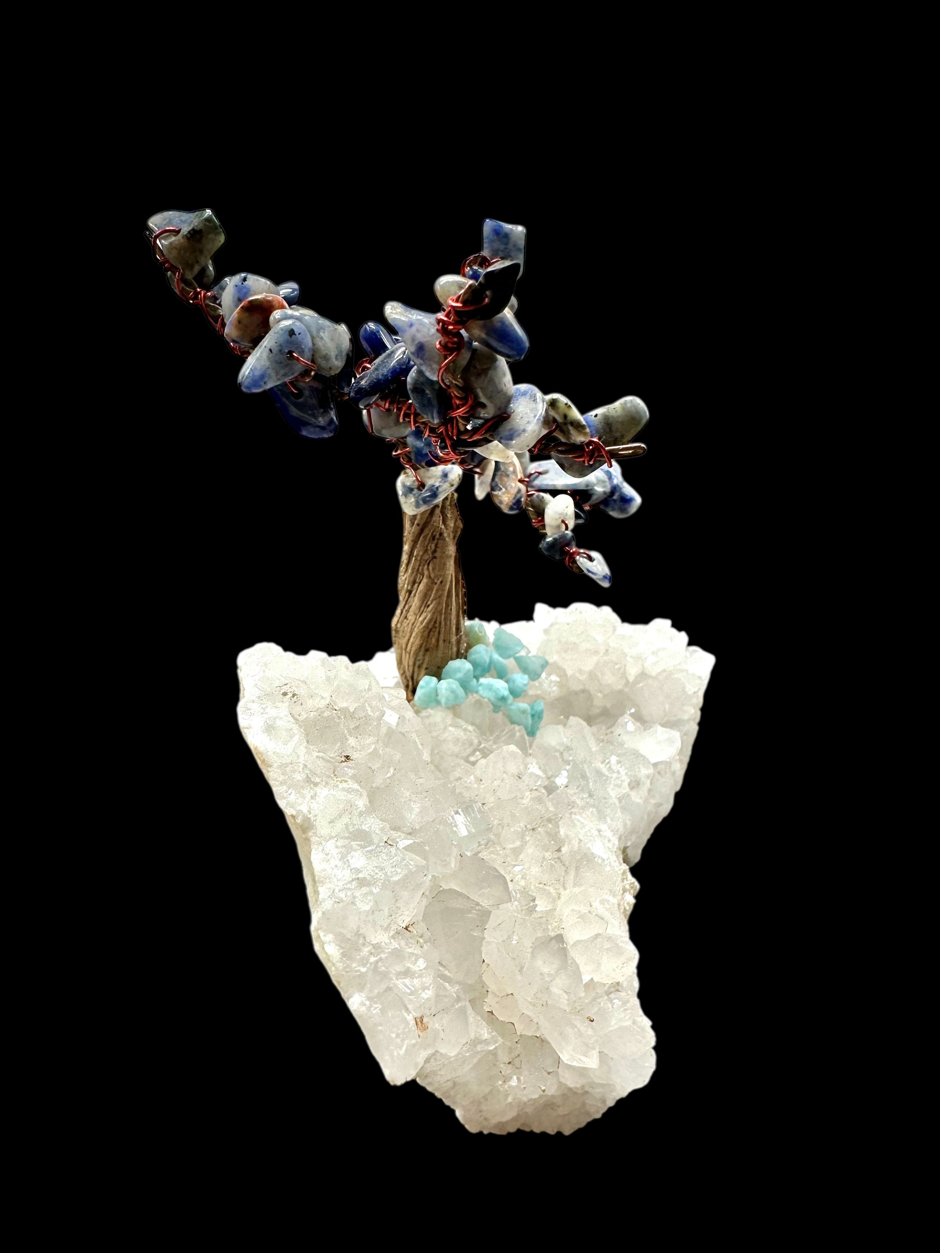 Sodalite tree in crystal geode - STR08