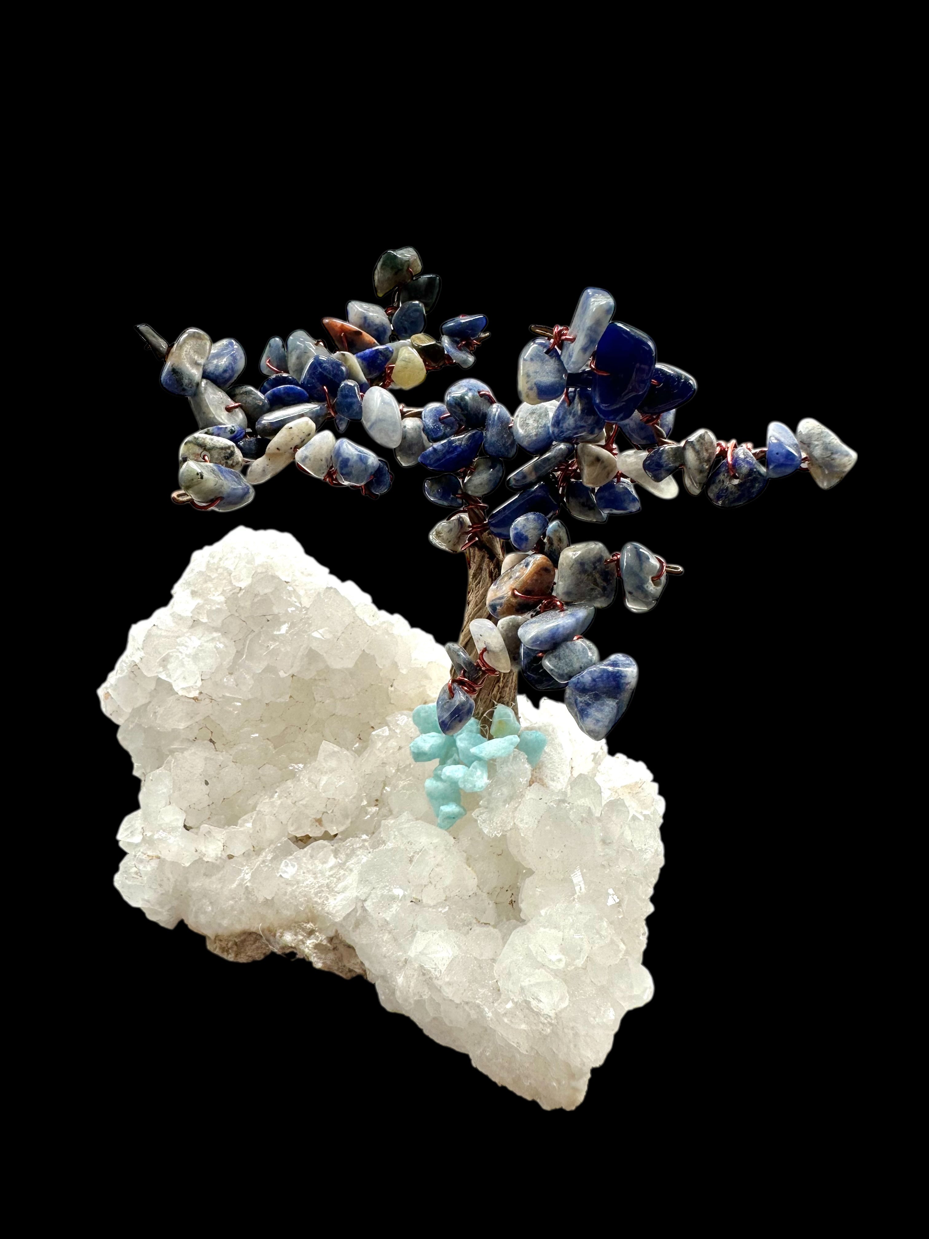 Sodalite tree in crystal geode - STR08