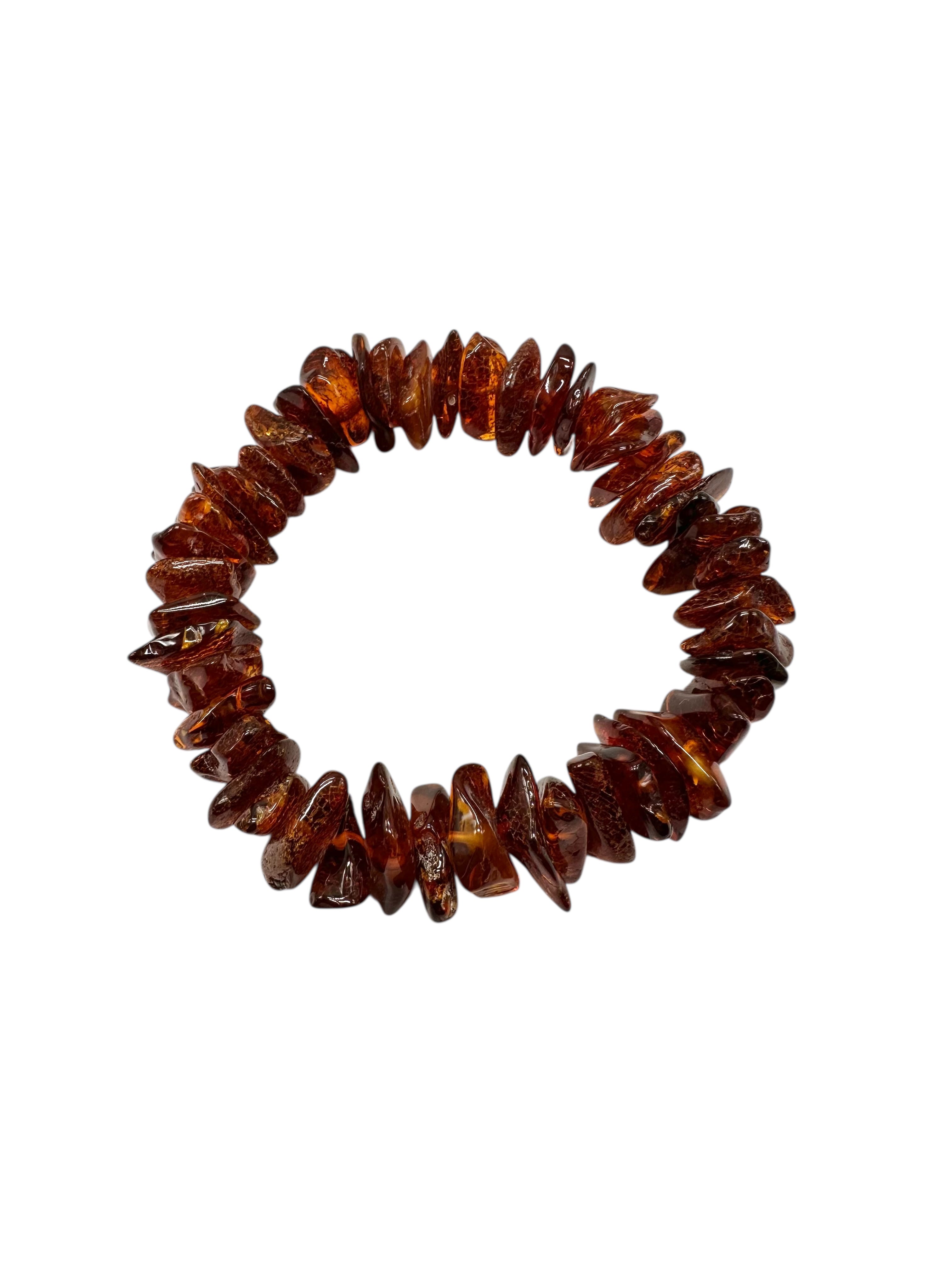 Bracelet made of tumbled genuine amber XXL / dark – random piece - N/J009