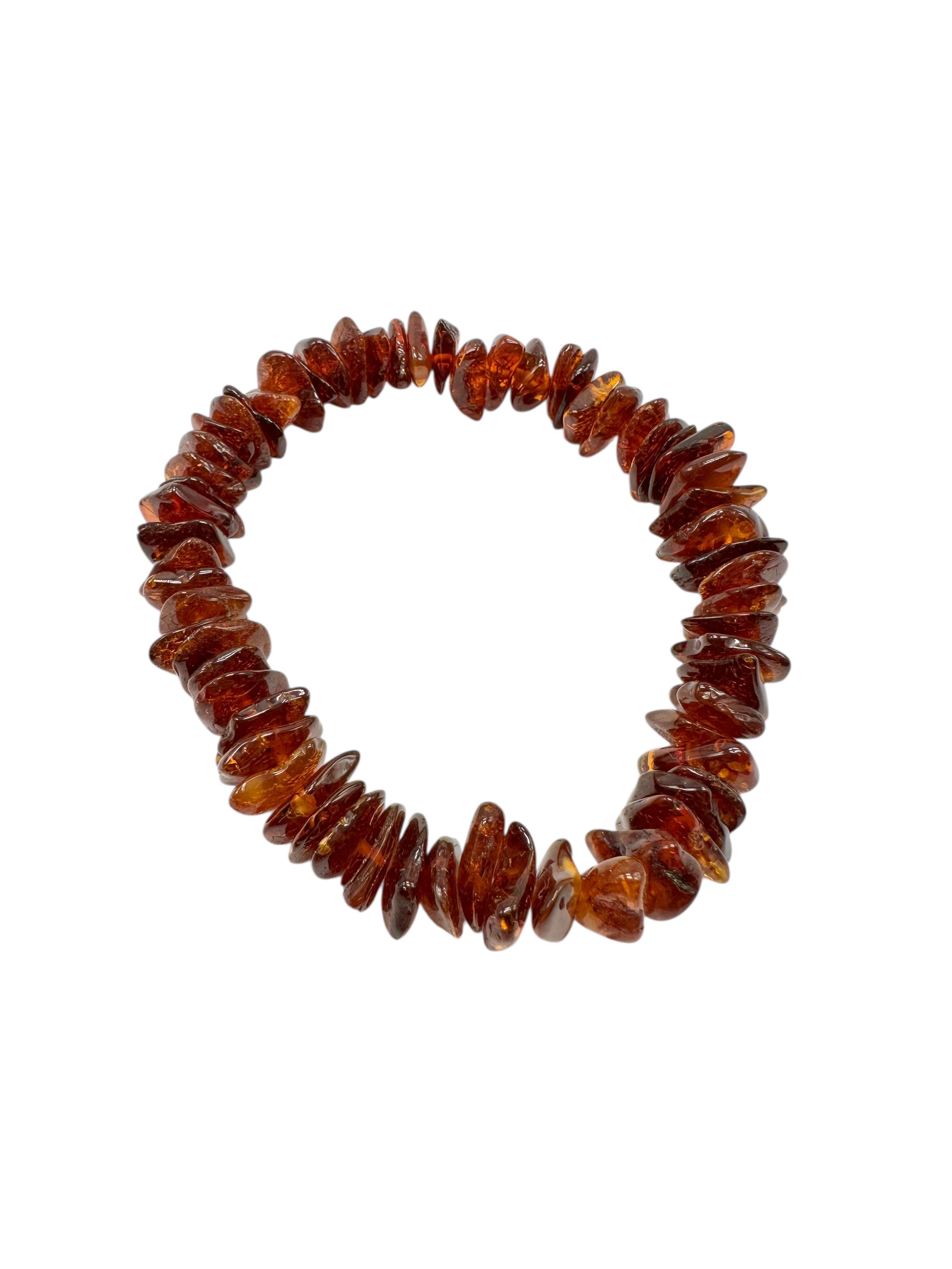 Bracelet made of tumbled genuine amber / dark – random piece - N/J012