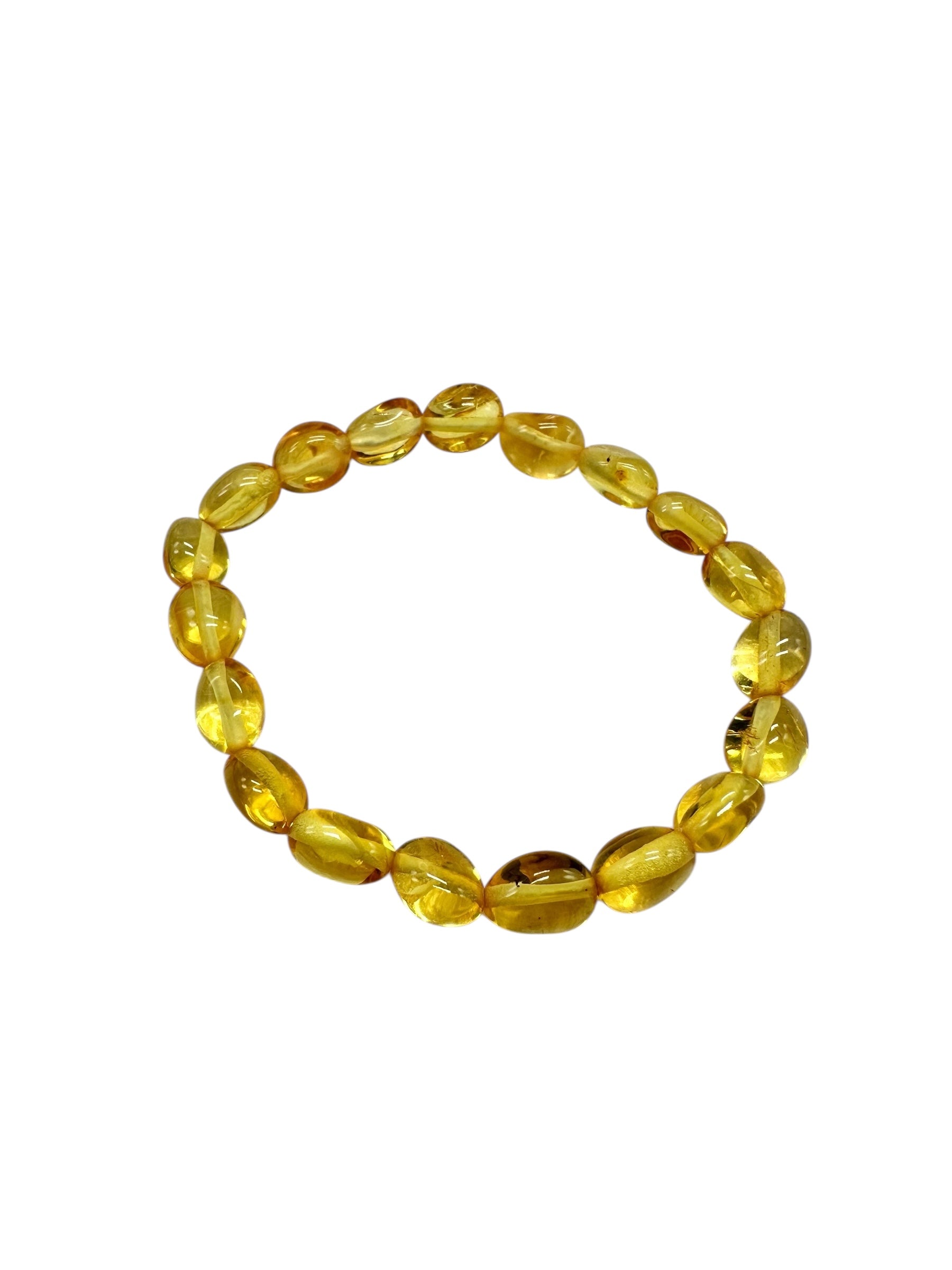 Children's bracelet made of polished genuine amber spheres / light – random piece - N/J016
