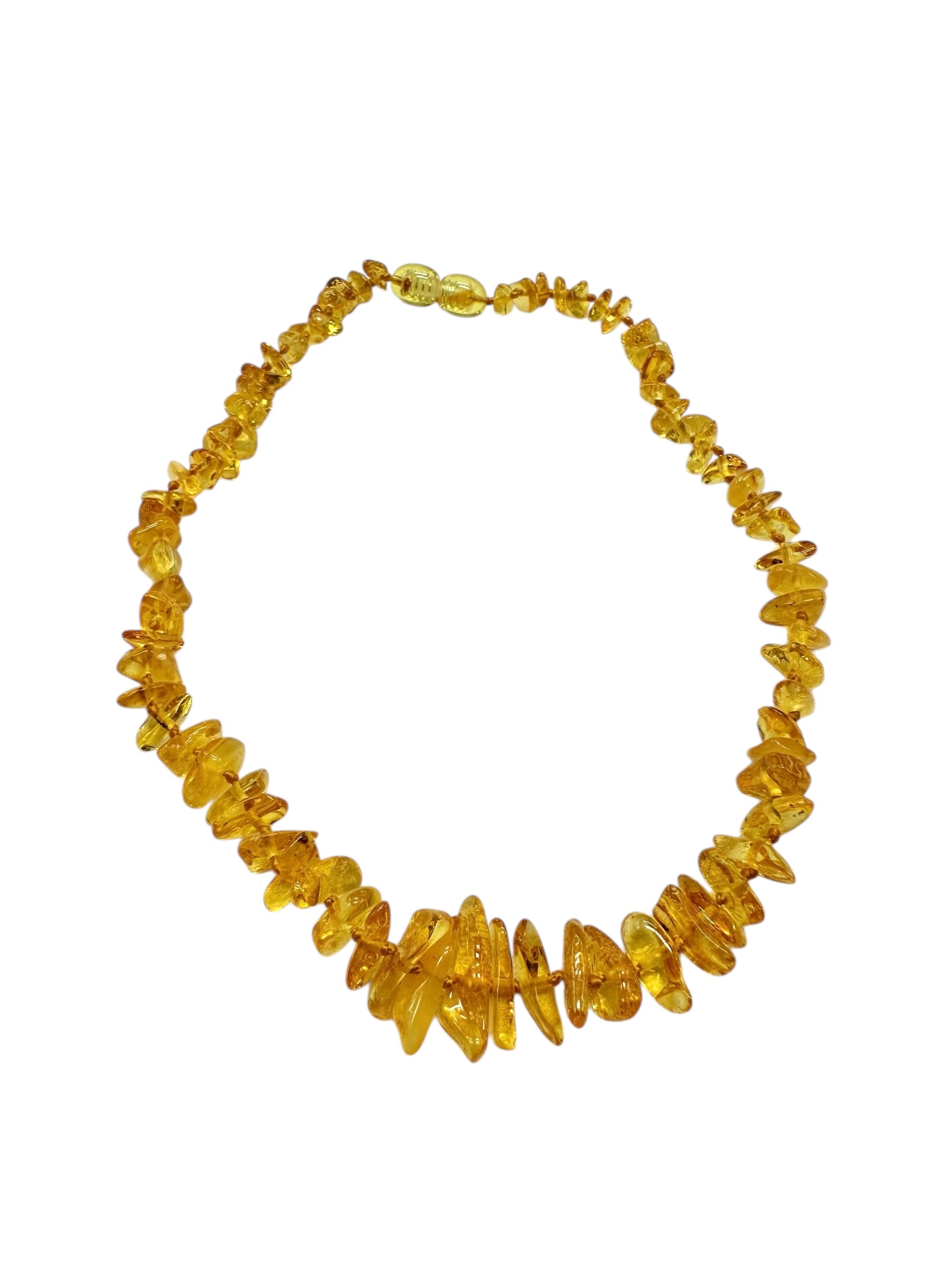 Children's necklace made of tumbled genuine amber / light – random piece