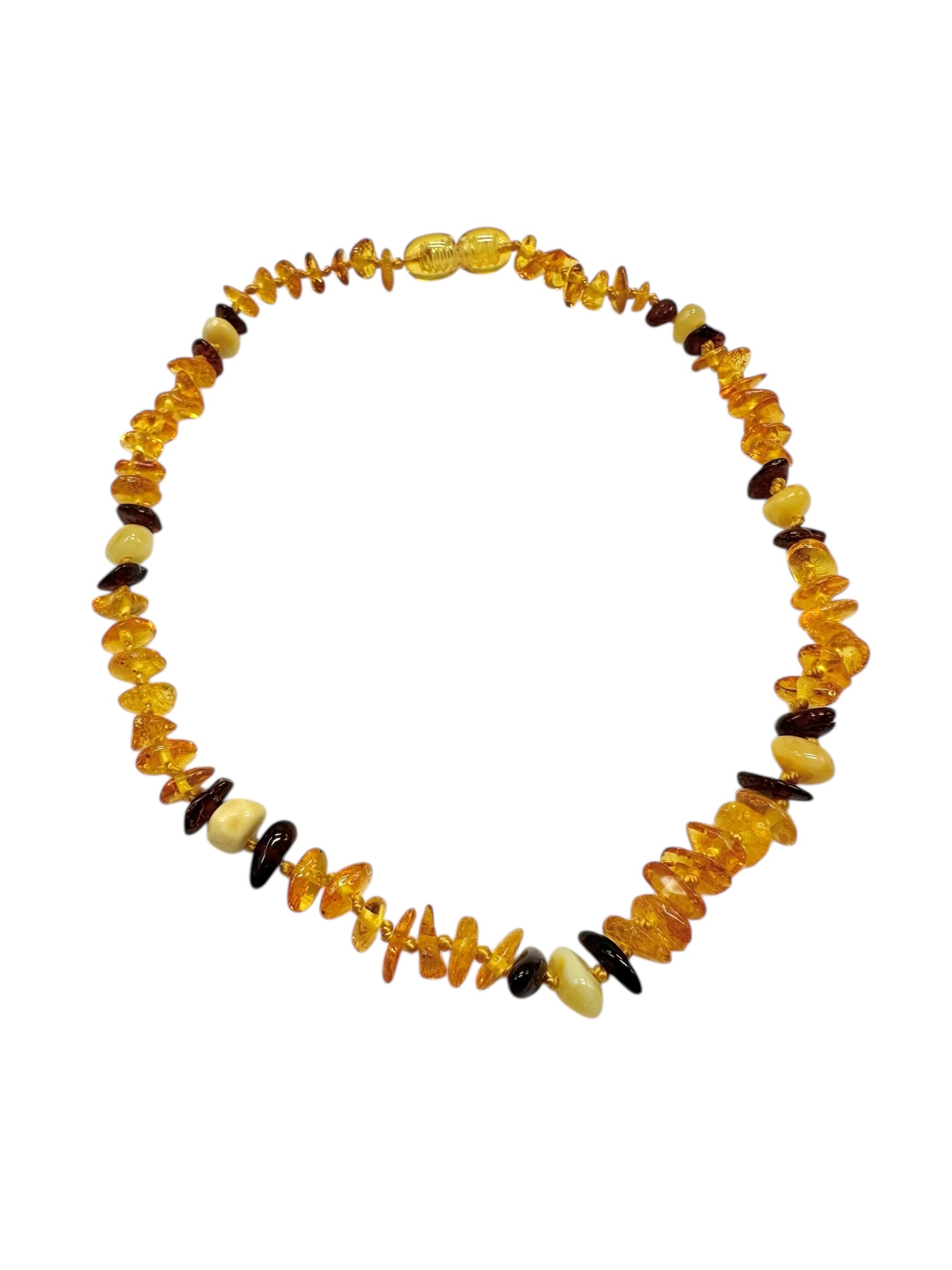 Children's necklace made of tumbled genuine amber / mix – random piece