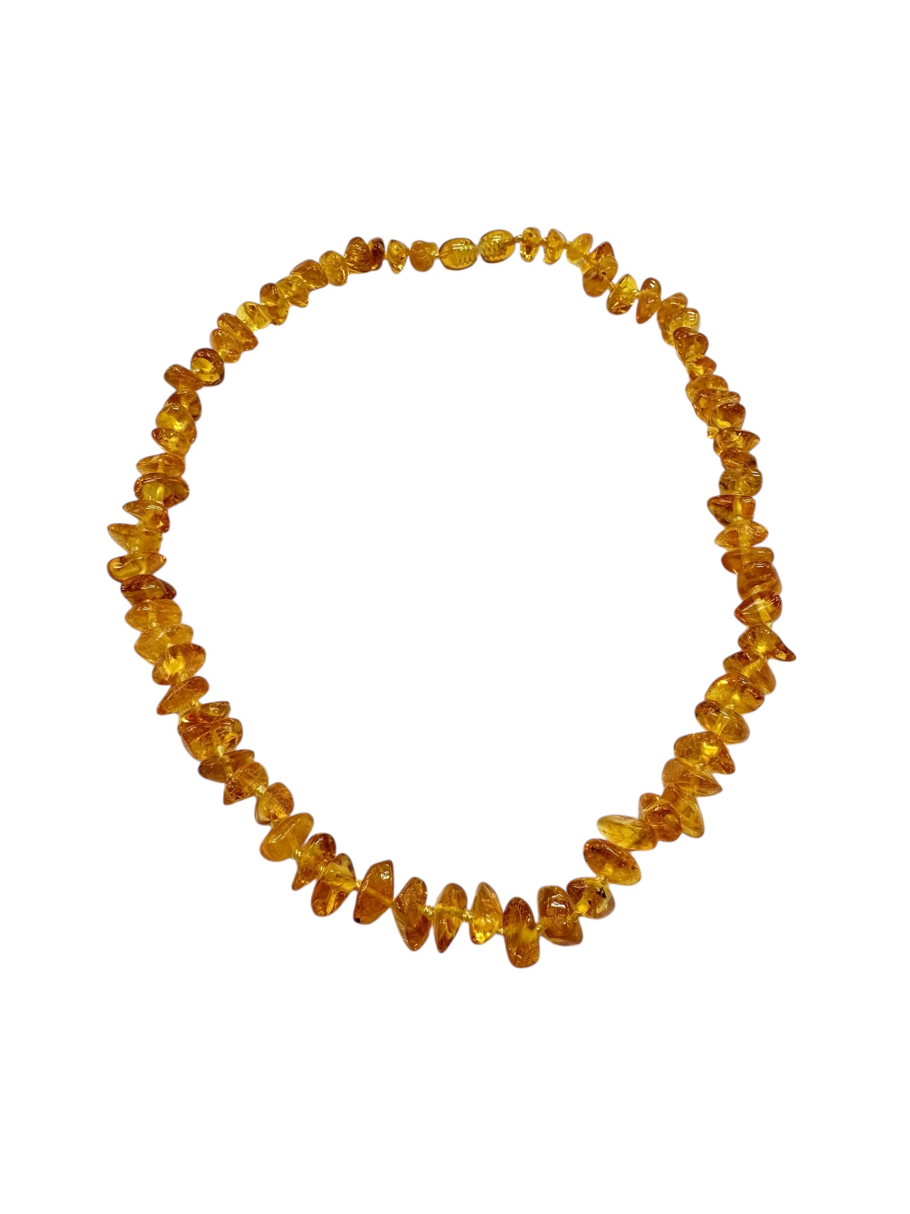 Necklace made of polished genuine amber spheres / light – random piece - NA/J013