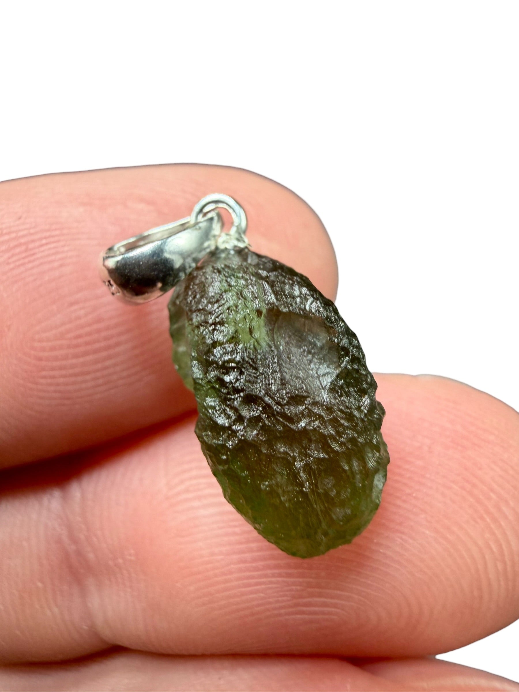 Silver moldavite pendant 1,3g - SP/V717