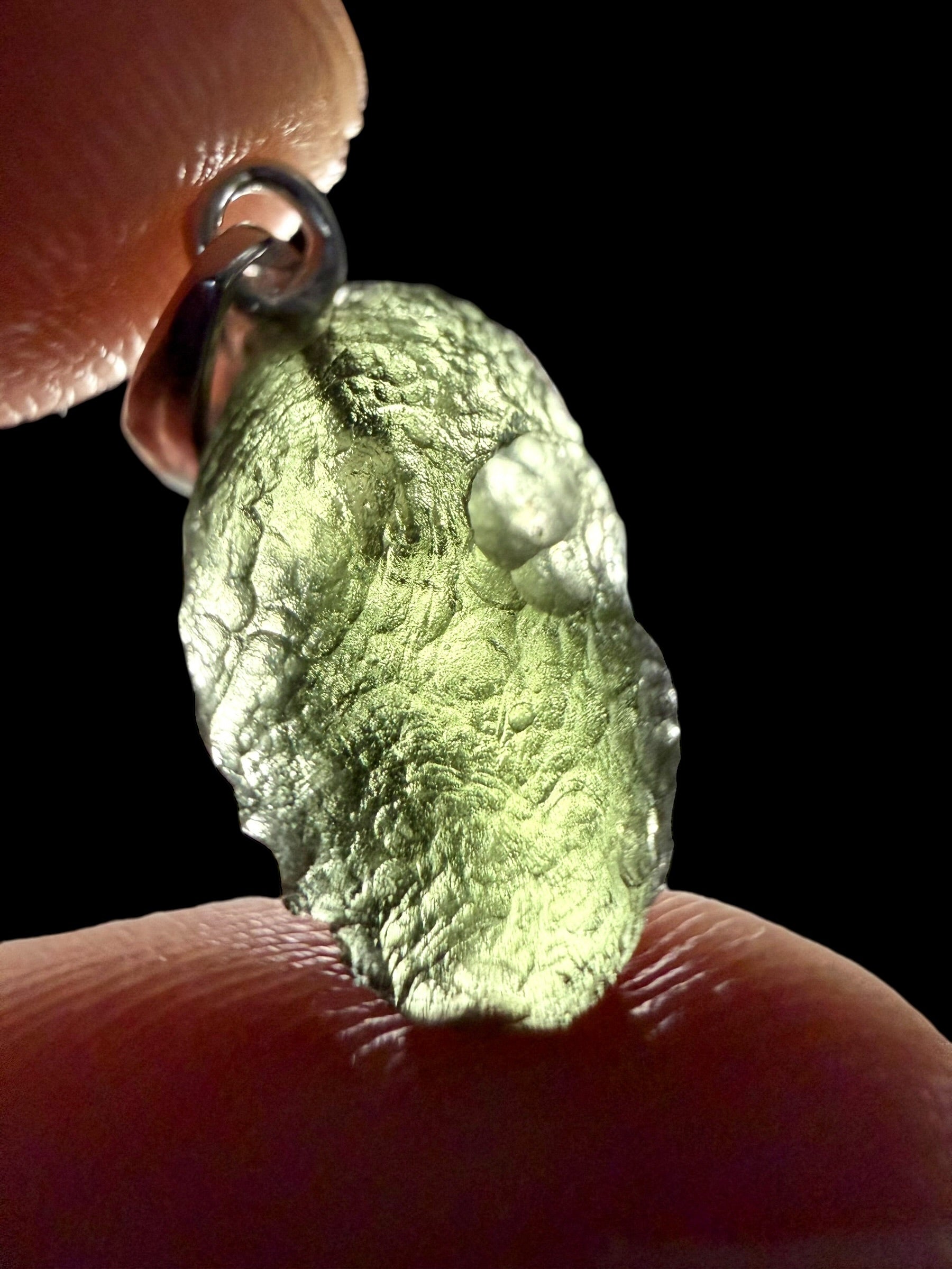 Silver moldavite pendant 1,3g - SP/V717
