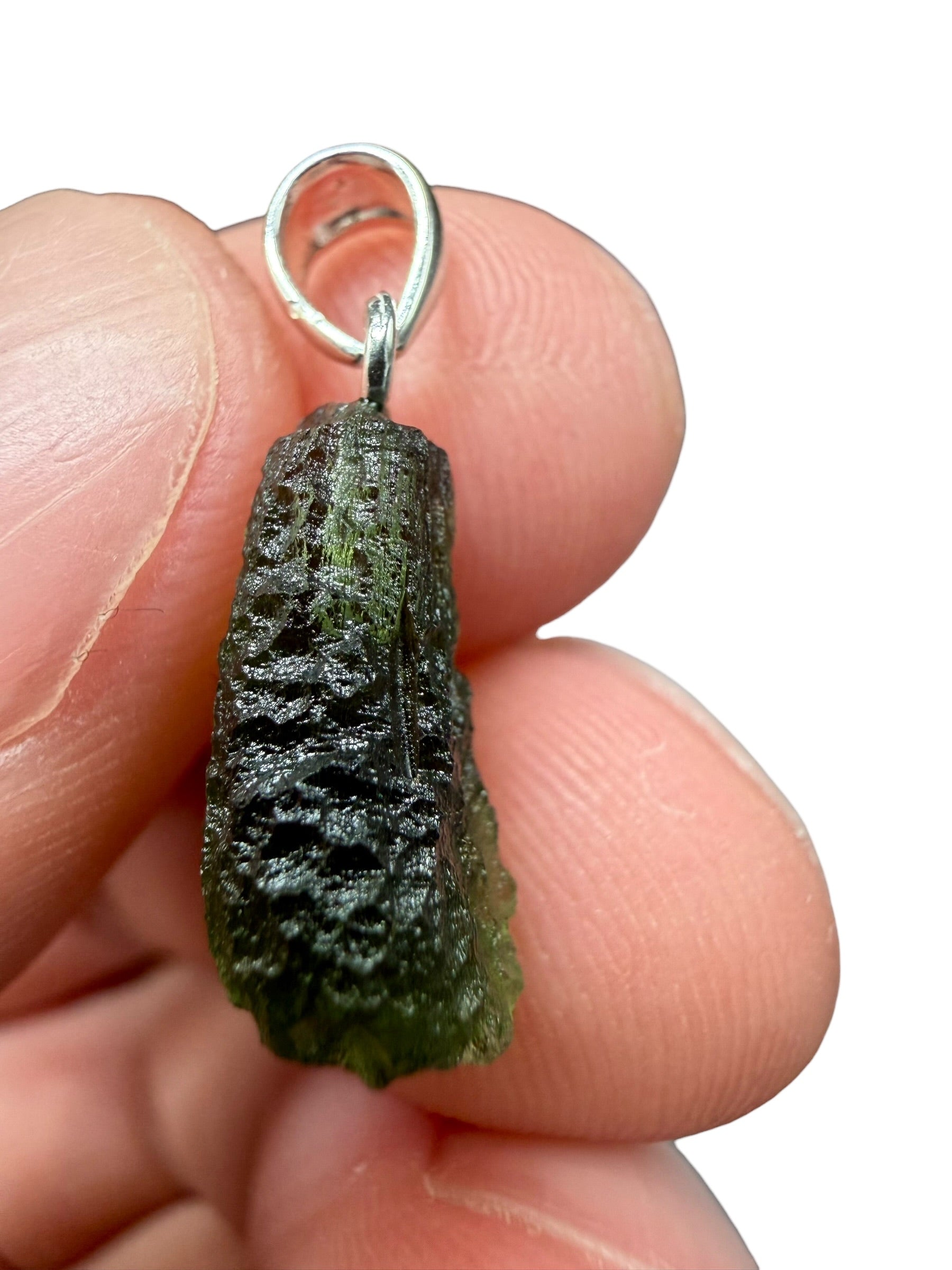 Silver moldavite pendant 1,1g - SP/V719