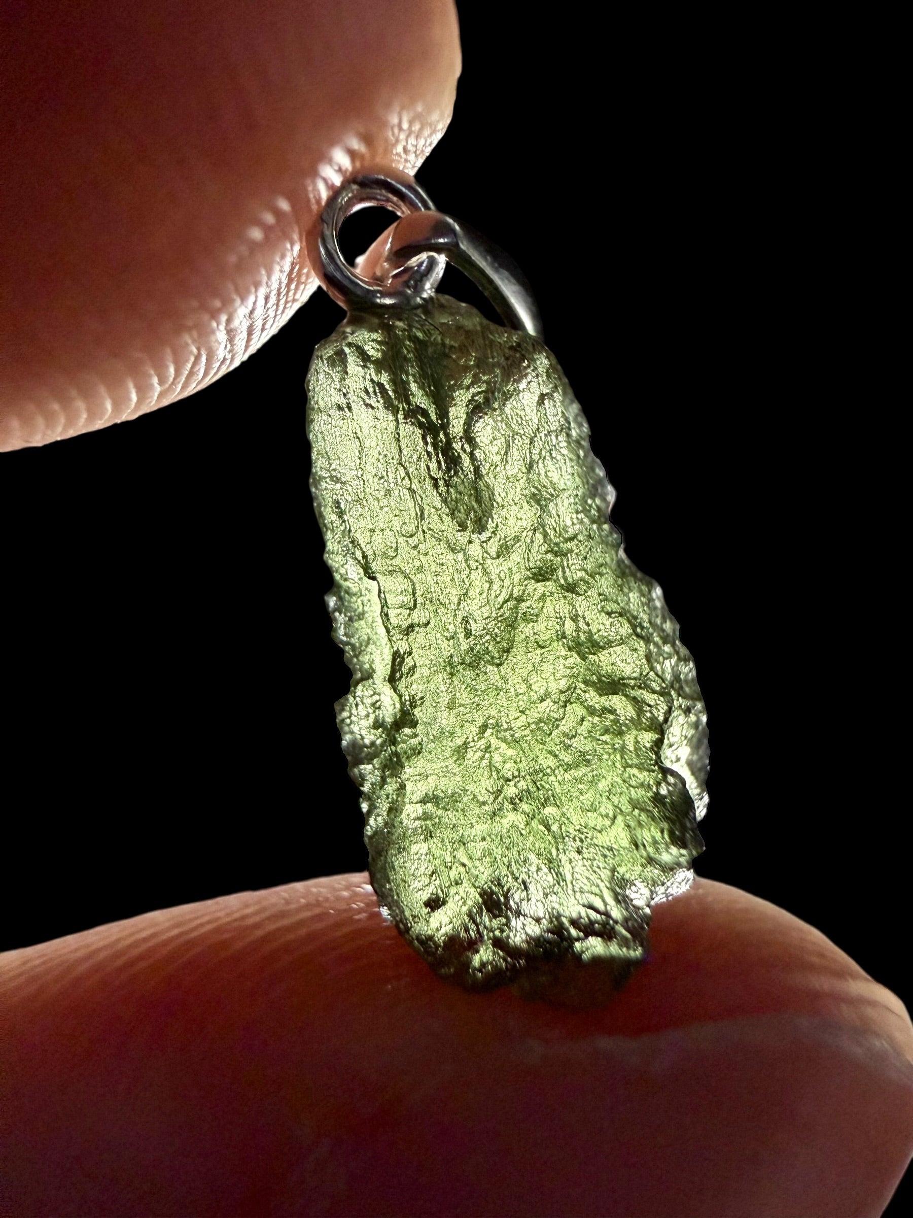 Silver moldavite pendant 1,1g - SP/V719