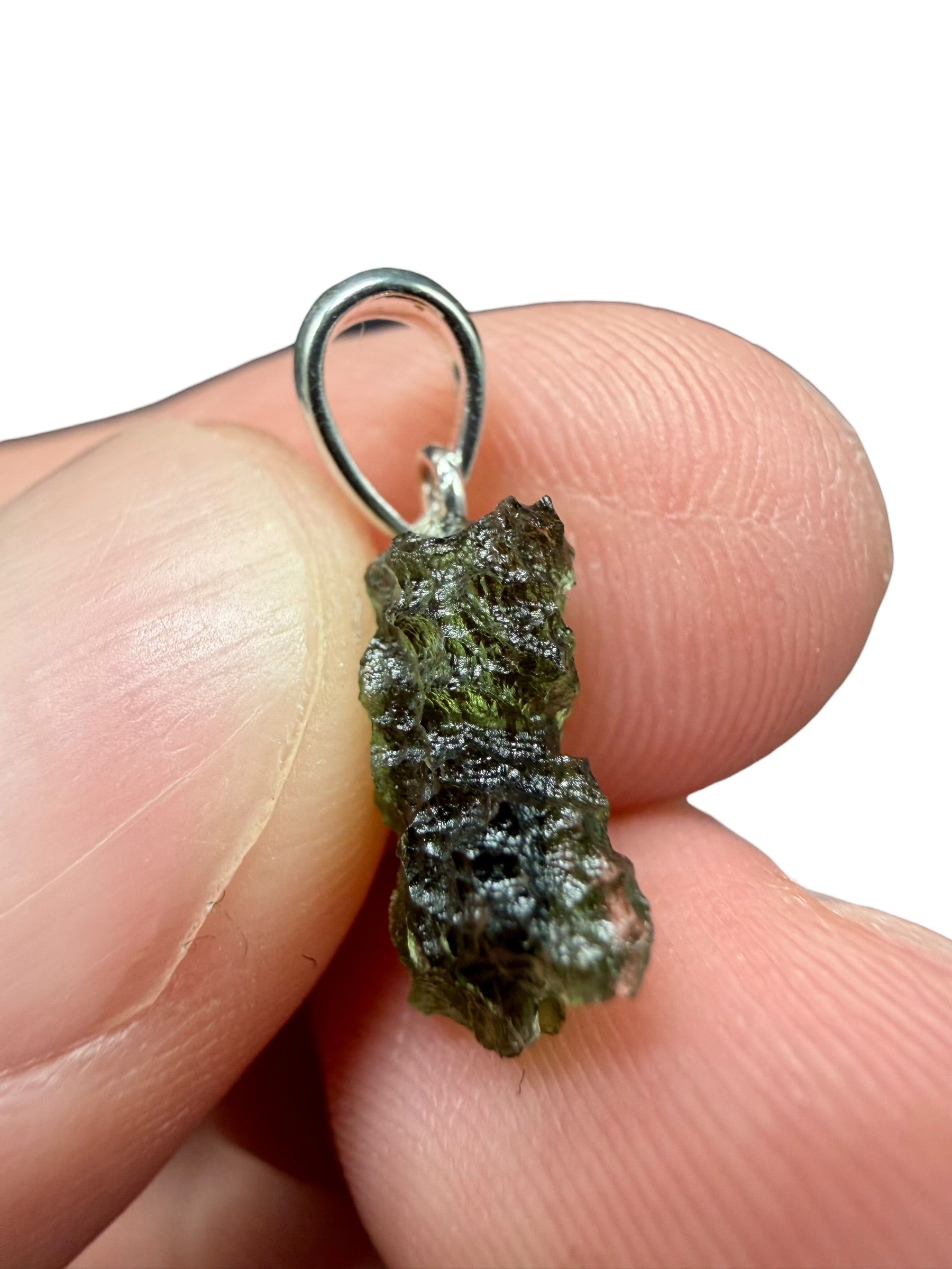 Silver moldavite pendant 0,82g - SP/V721