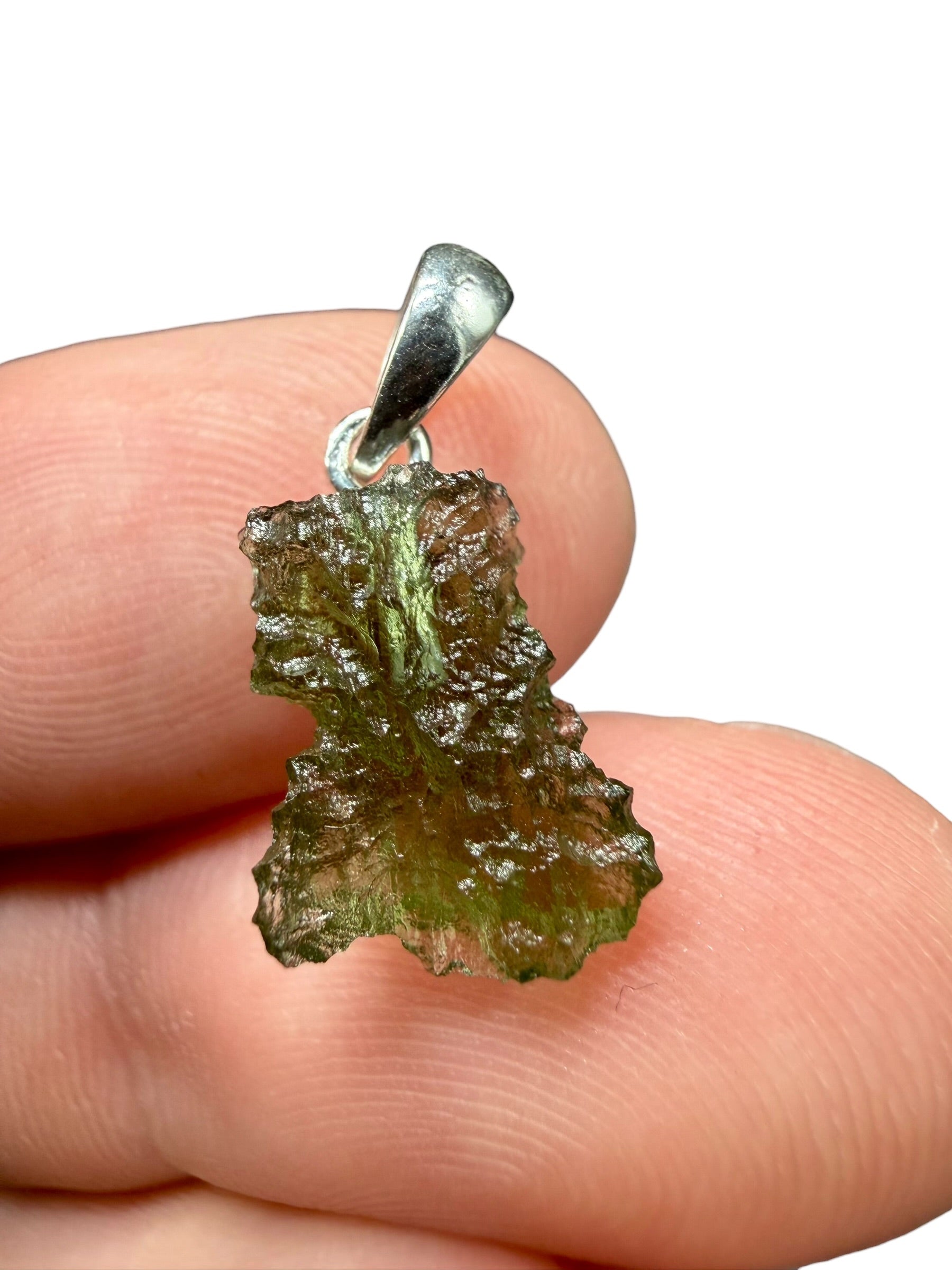 Silver moldavite pendant 0,82g - SP/V721