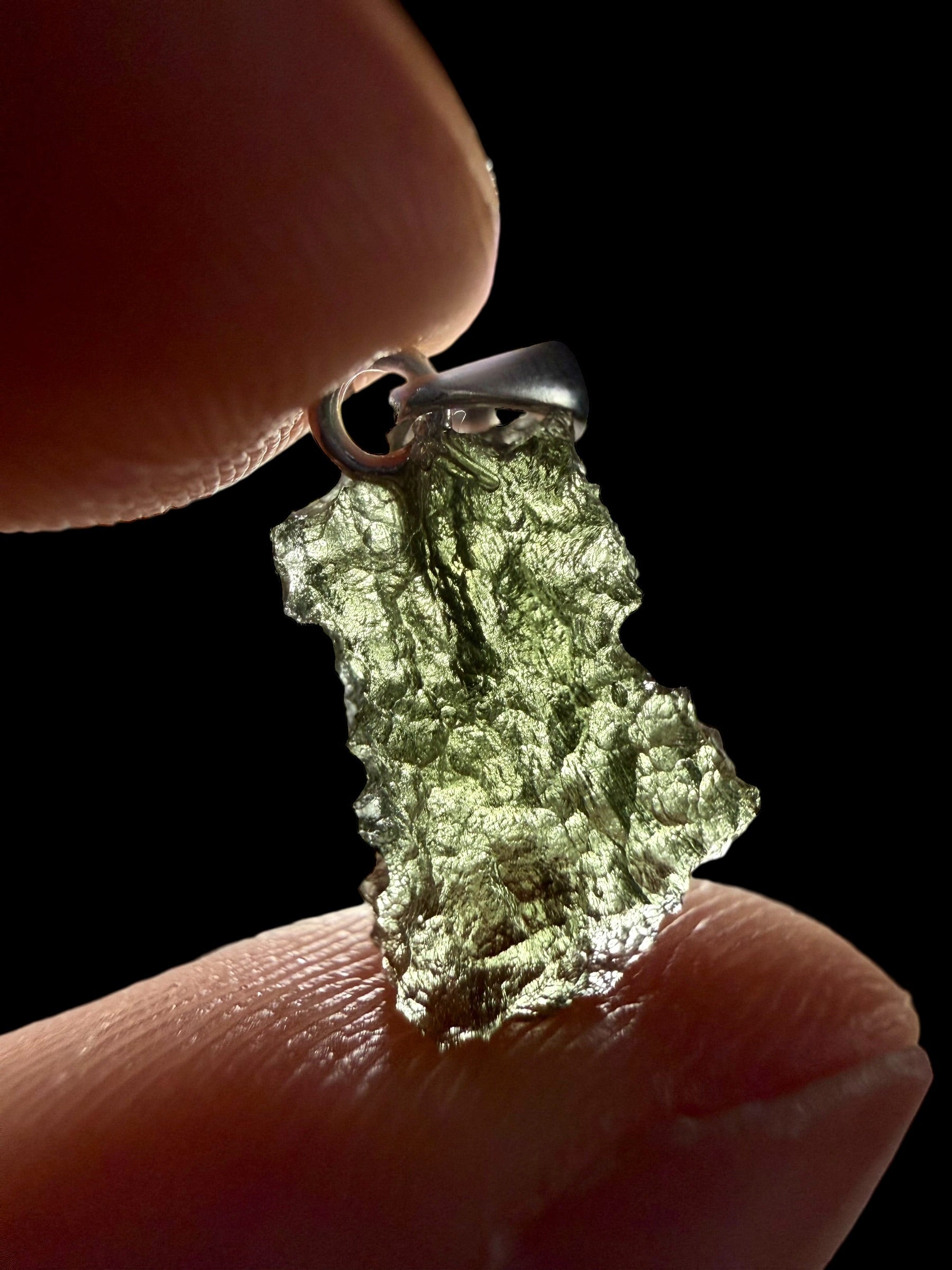 Silver moldavite pendant 0,82g - SP/V721