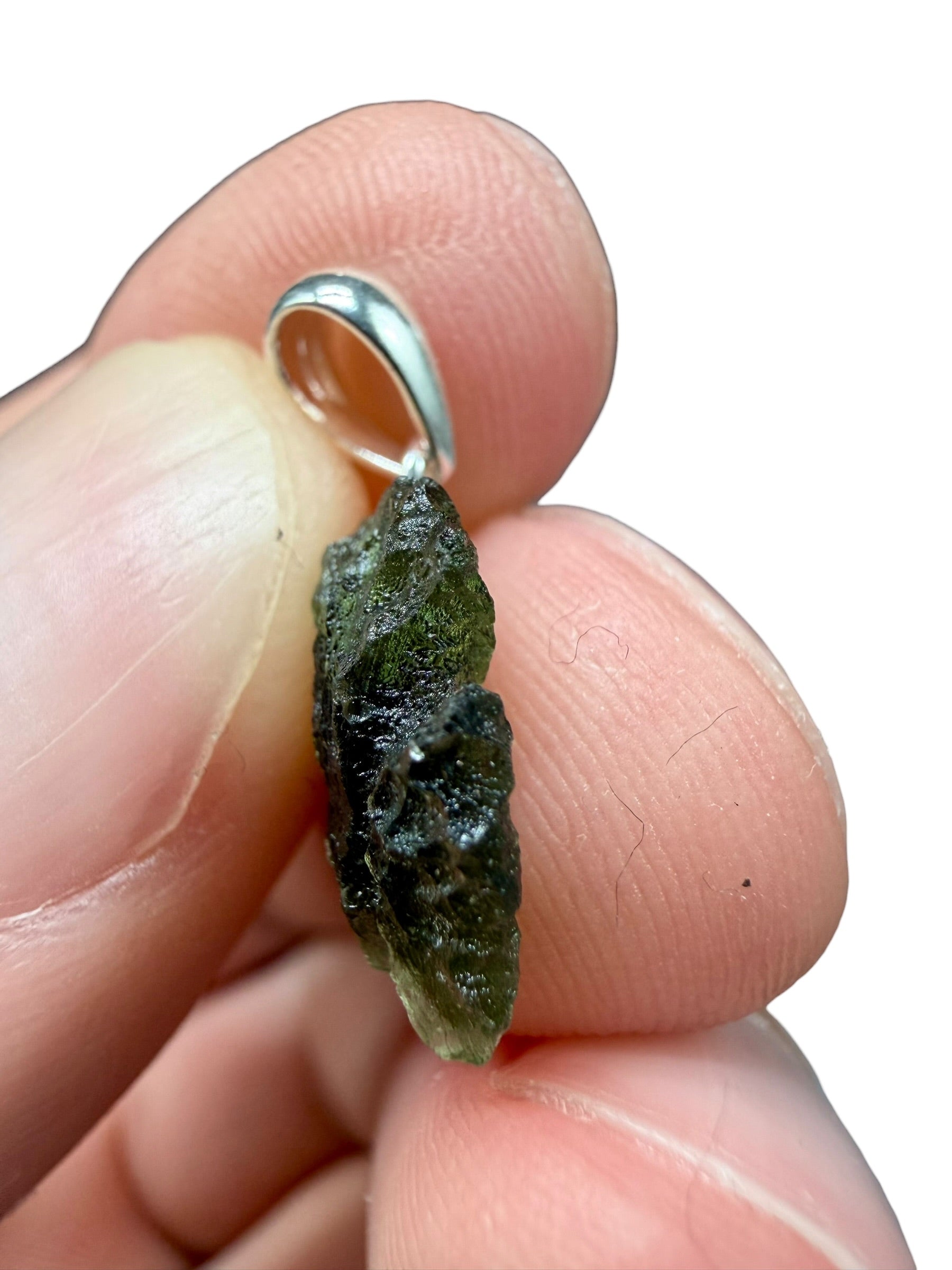 Silver moldavite pendant 0,9g - SP/V722