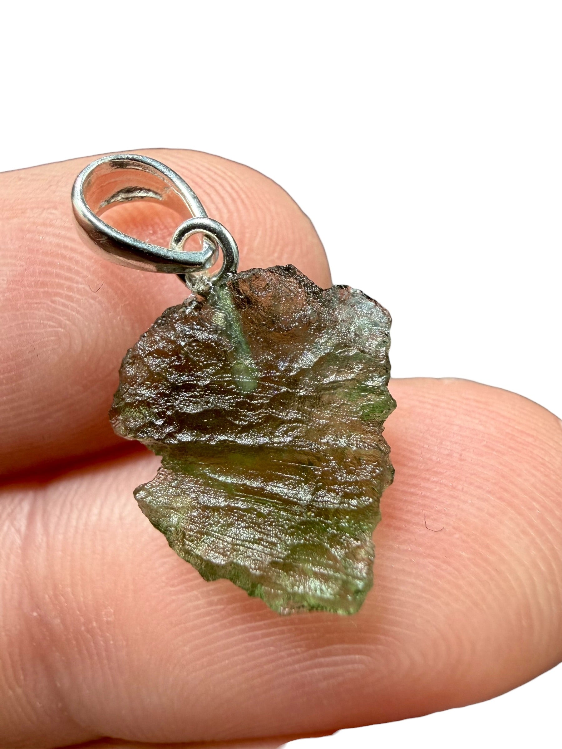 Silver moldavite pendant 0,9g - SP/V722
