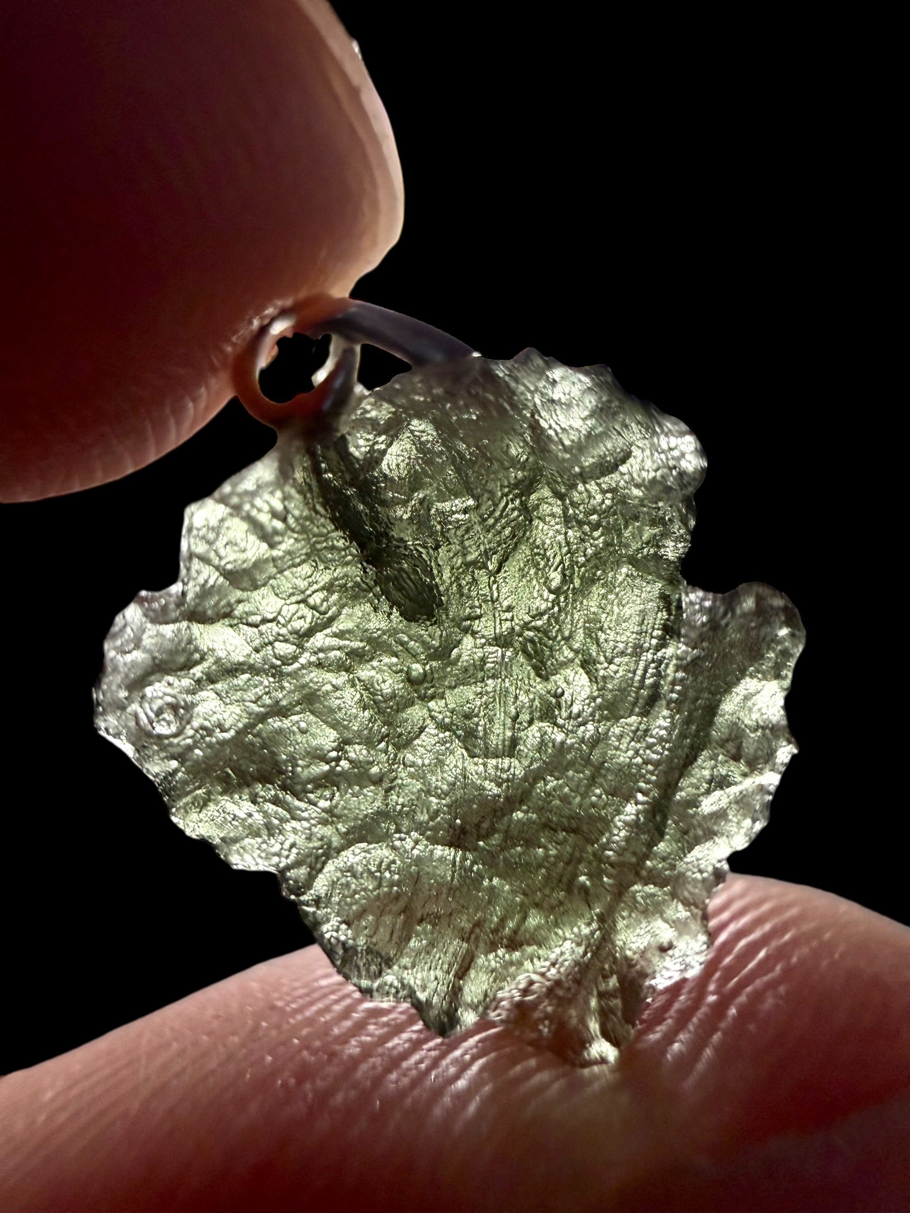 Silver moldavite pendant 0,9g - SP/V722