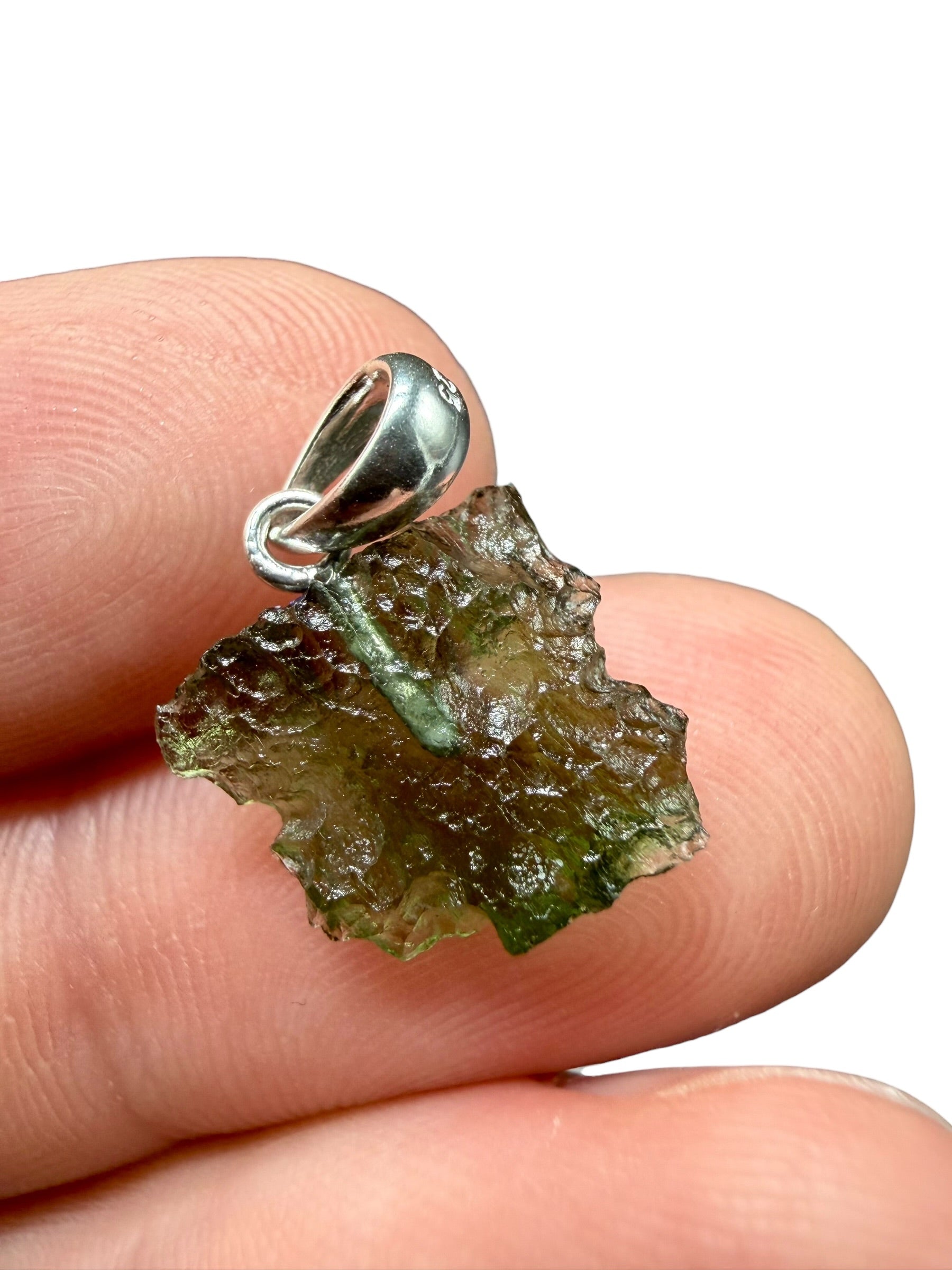 Silver moldavite pendant 1,02g - SP/V723