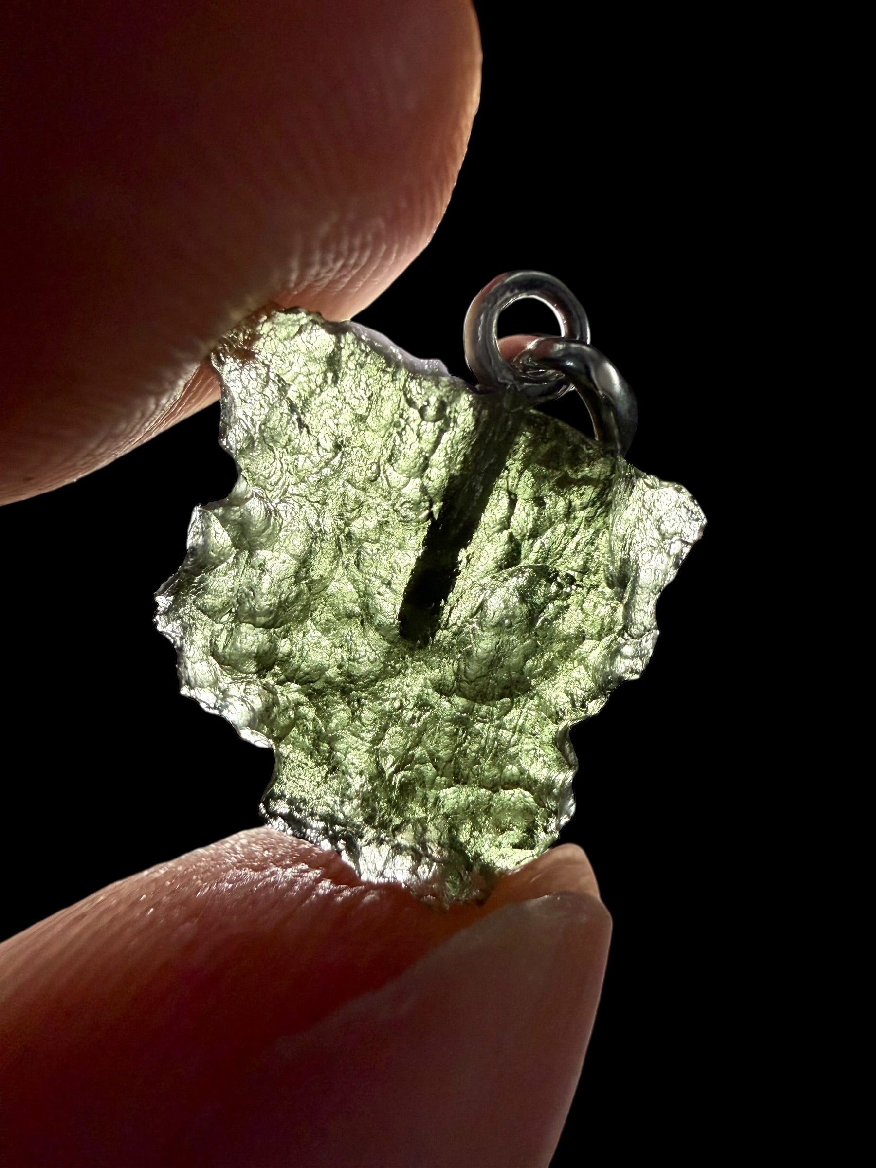 Silver moldavite pendant 1,02g - SP/V723