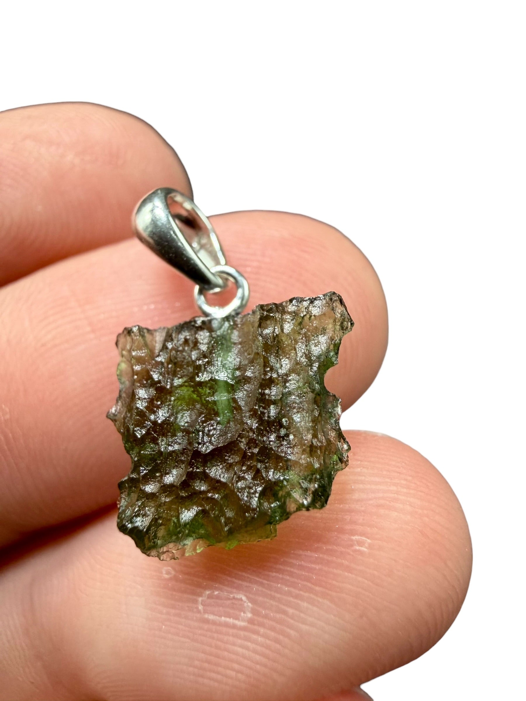 Silver moldavite pendant 1,02g