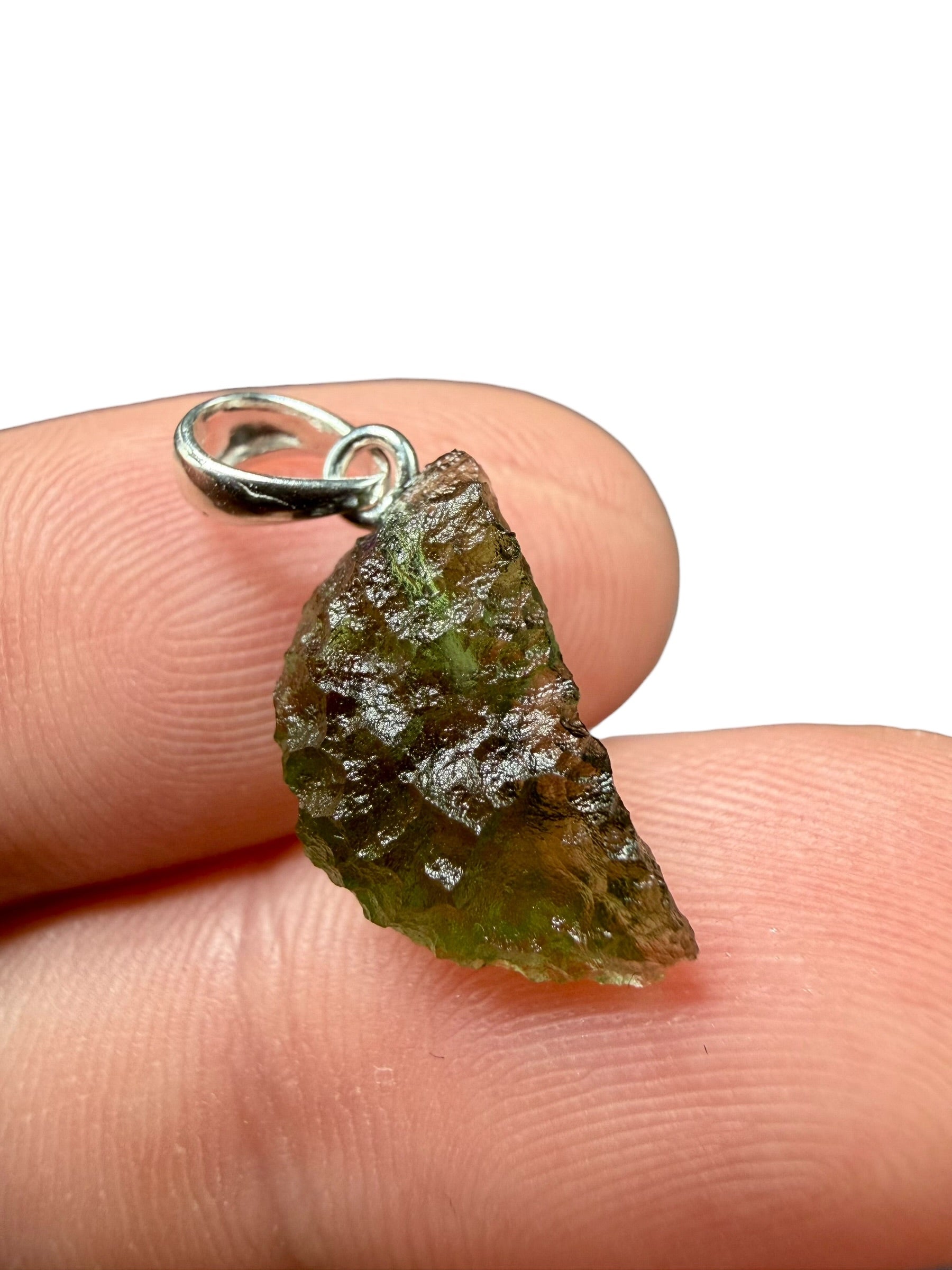 Silver moldavite pendant 1,03g