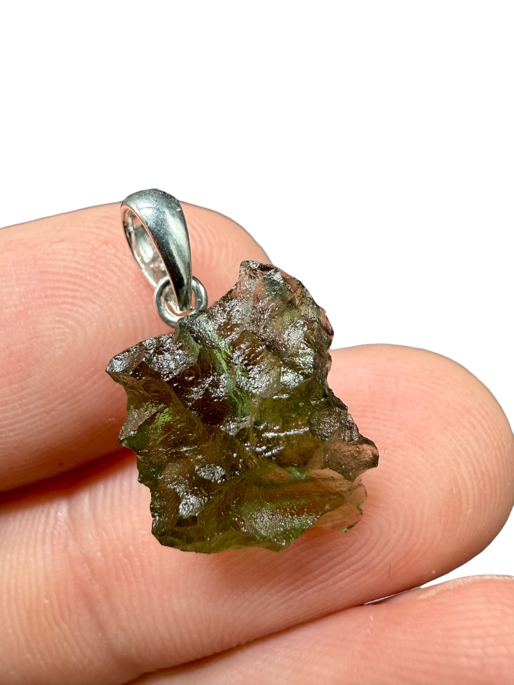 Silver moldavite pendant 1,41g