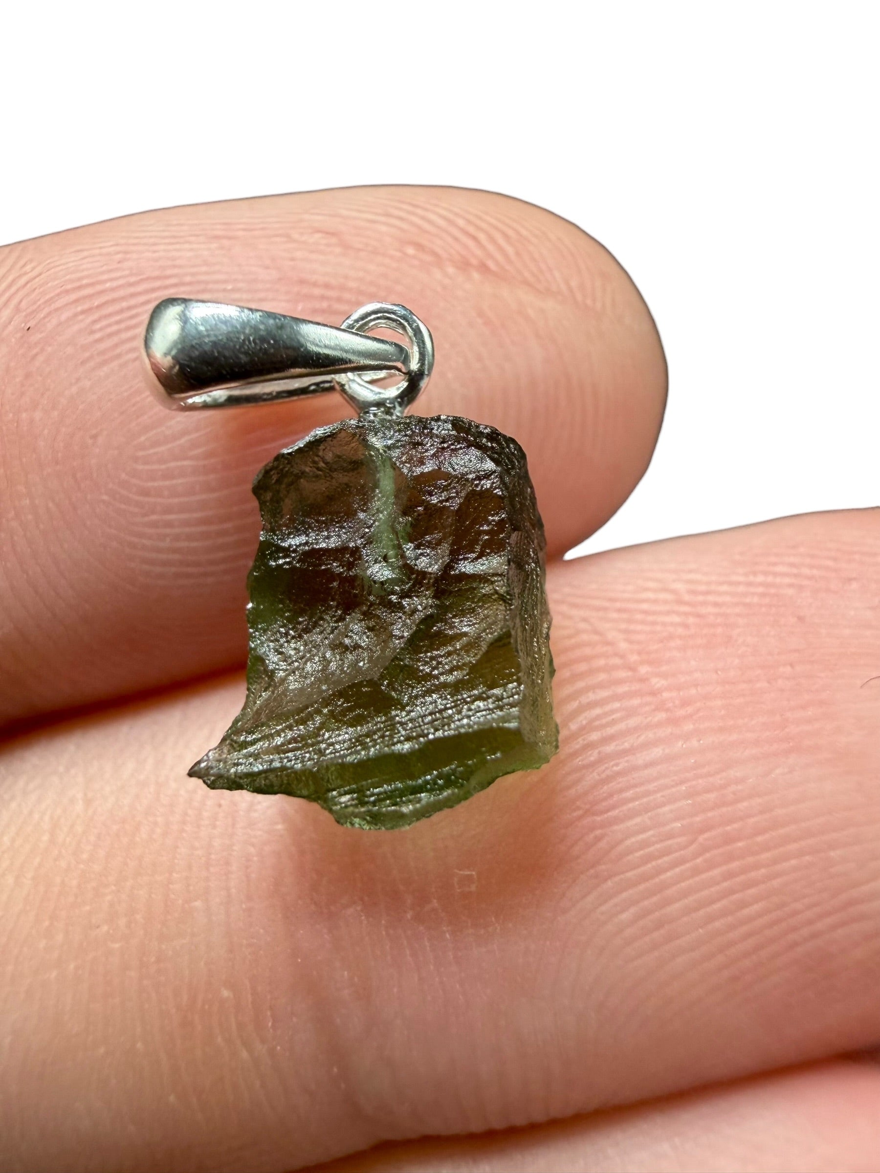 Silver moldavite pendant 0,98g - SP/V728