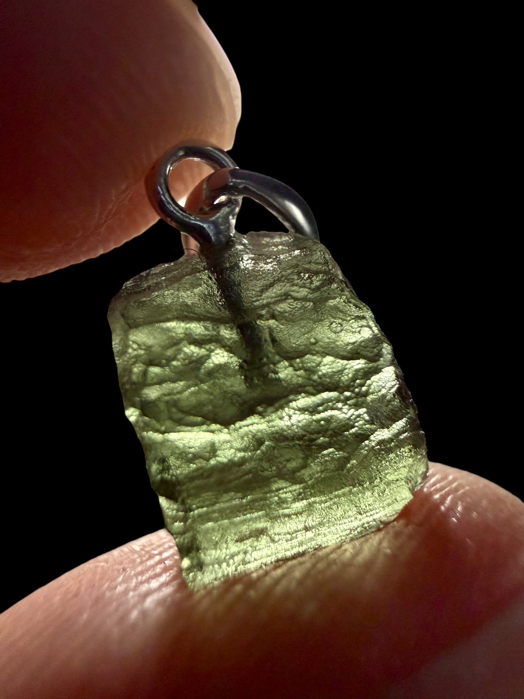 Silver moldavite pendant 0,98g - SP/V728