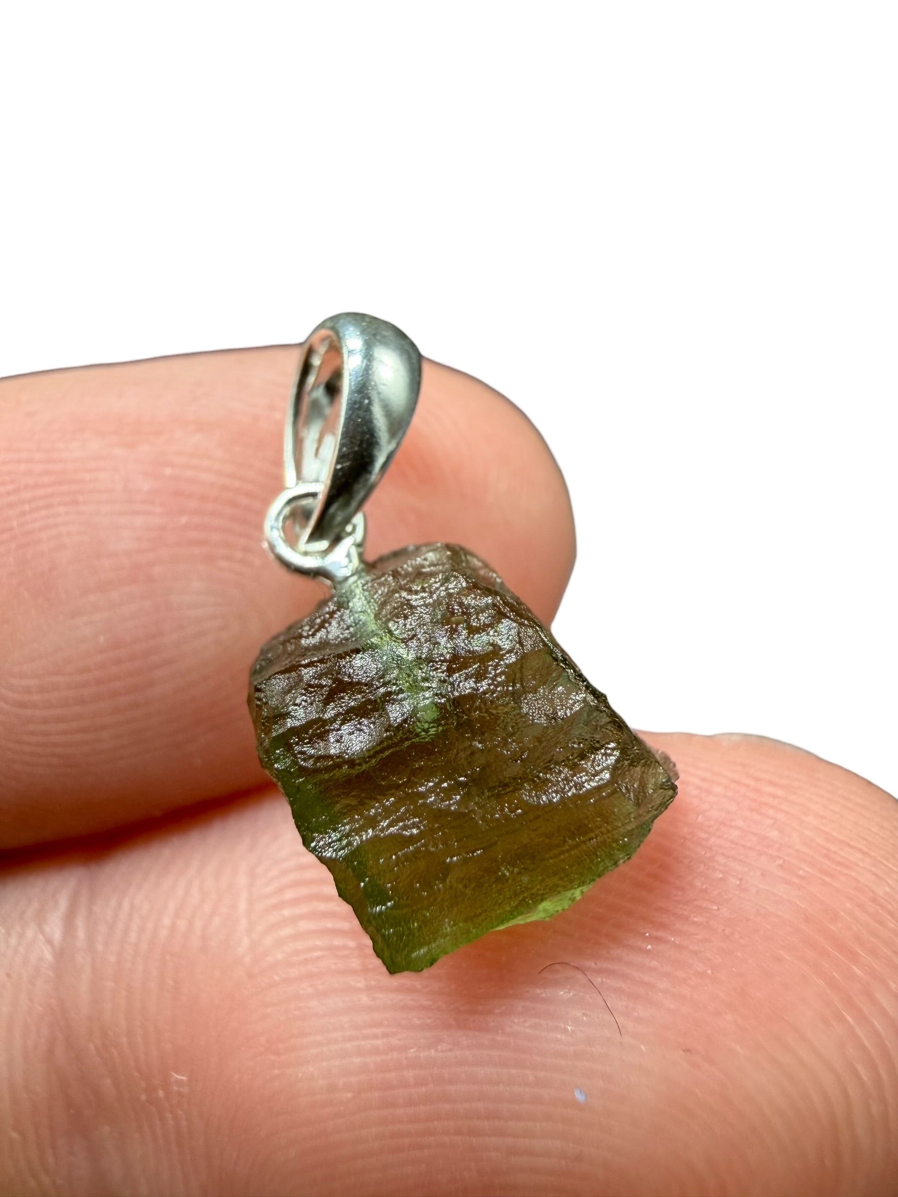 Silver moldavite pendant 0,98g