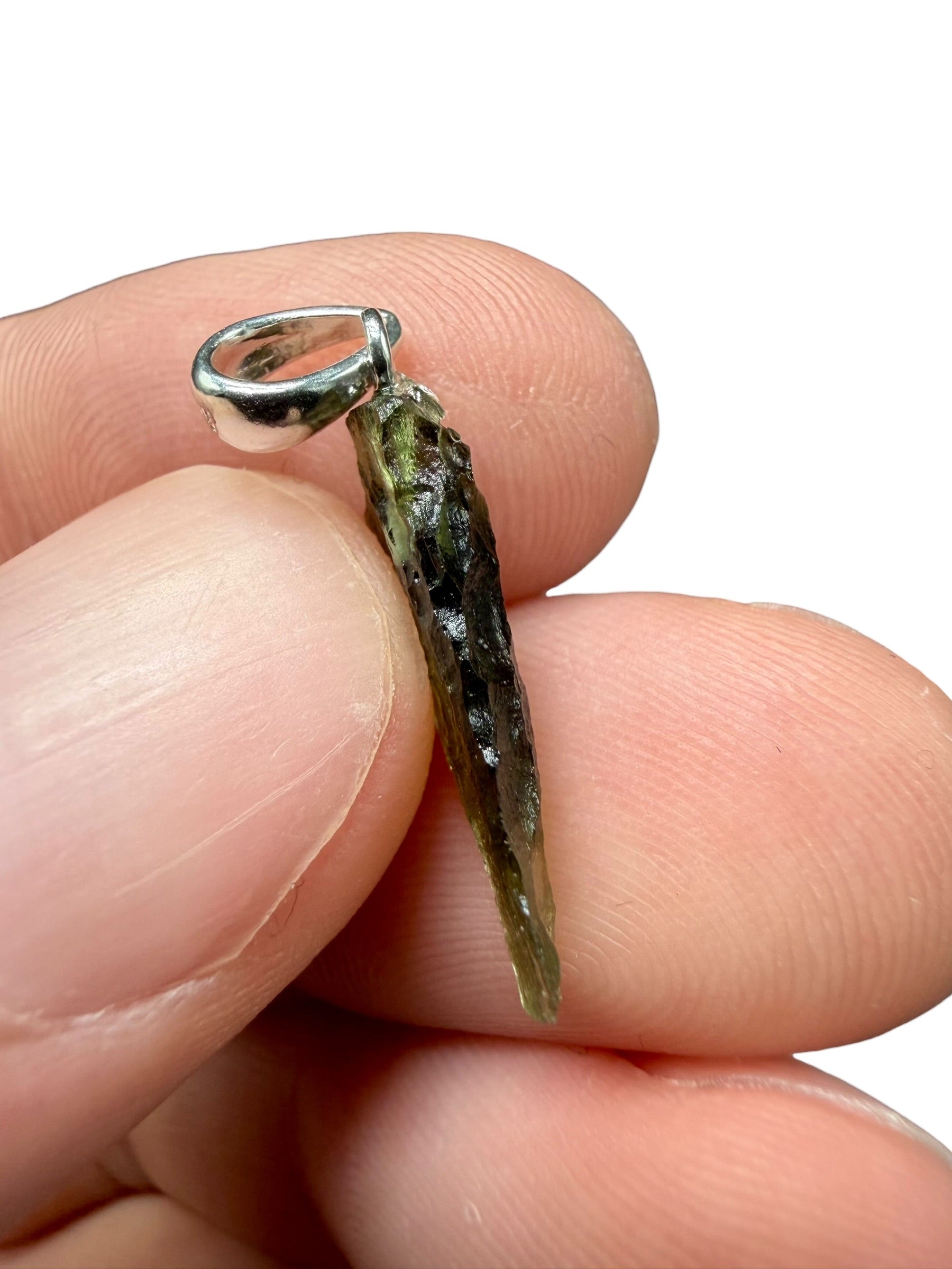 Silver moldavite pendant 0,74g - SP/V729
