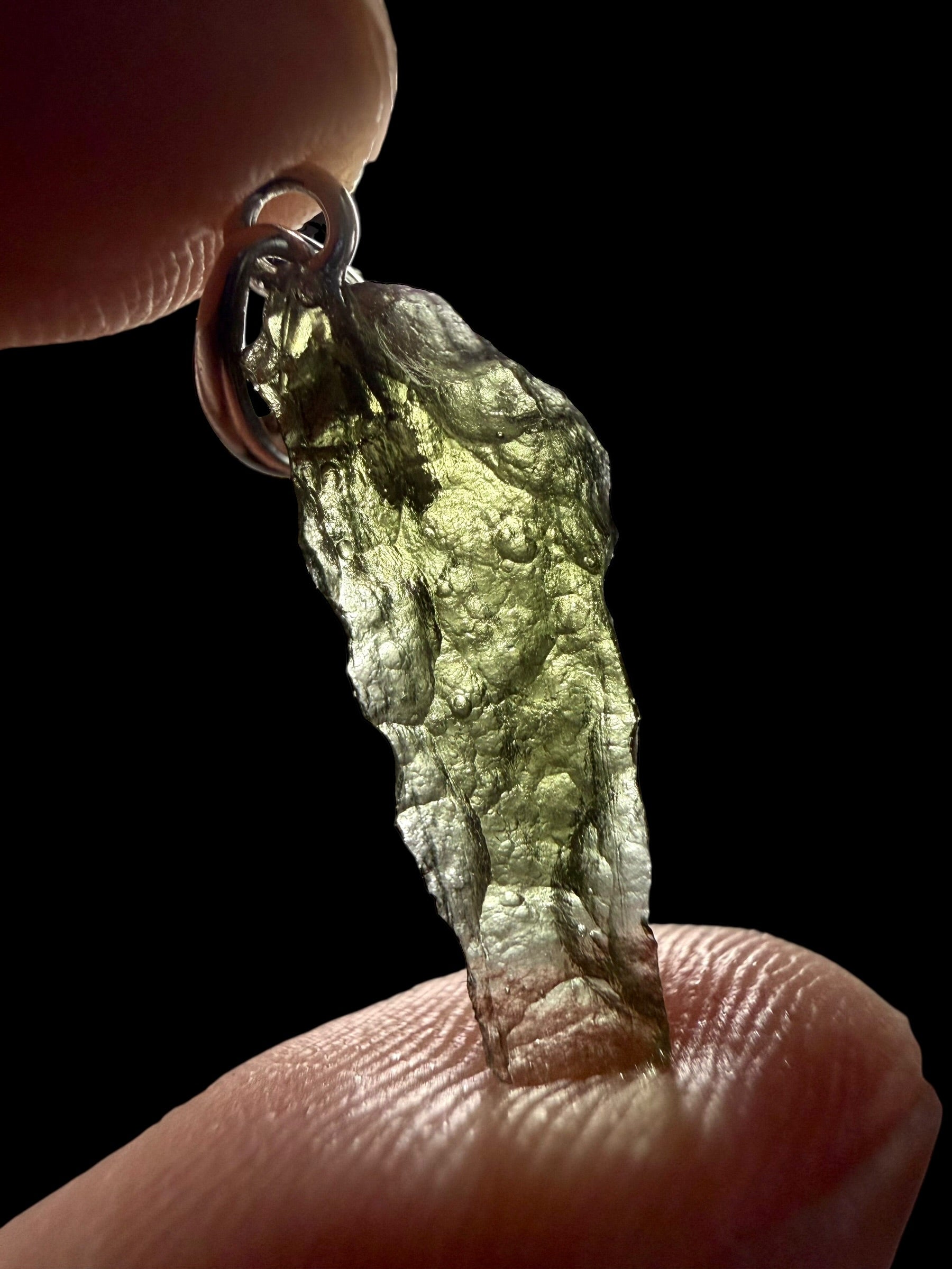 Silver moldavite pendant 0,74g - SP/V729