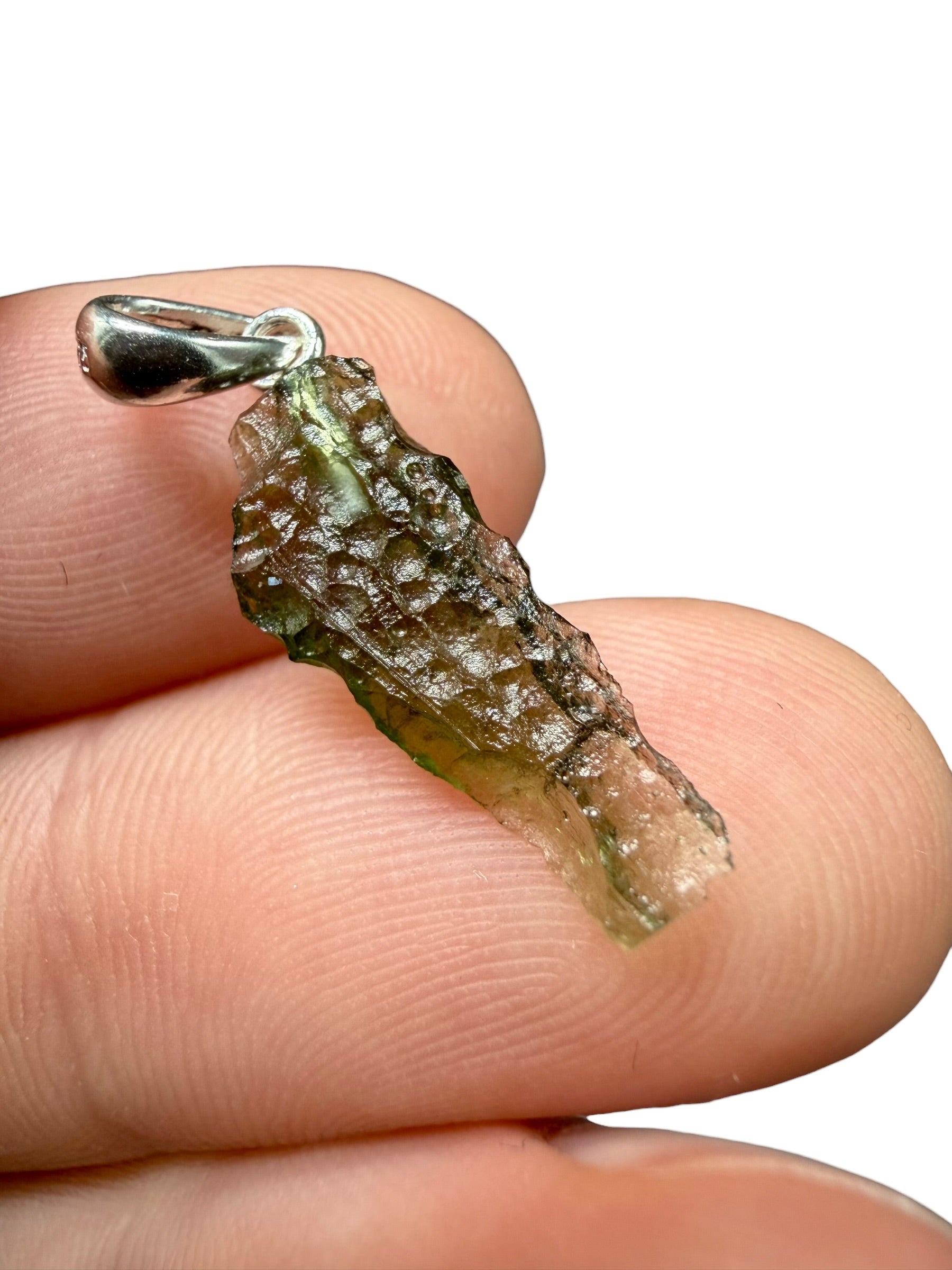 Silver moldavite pendant 0,74g
