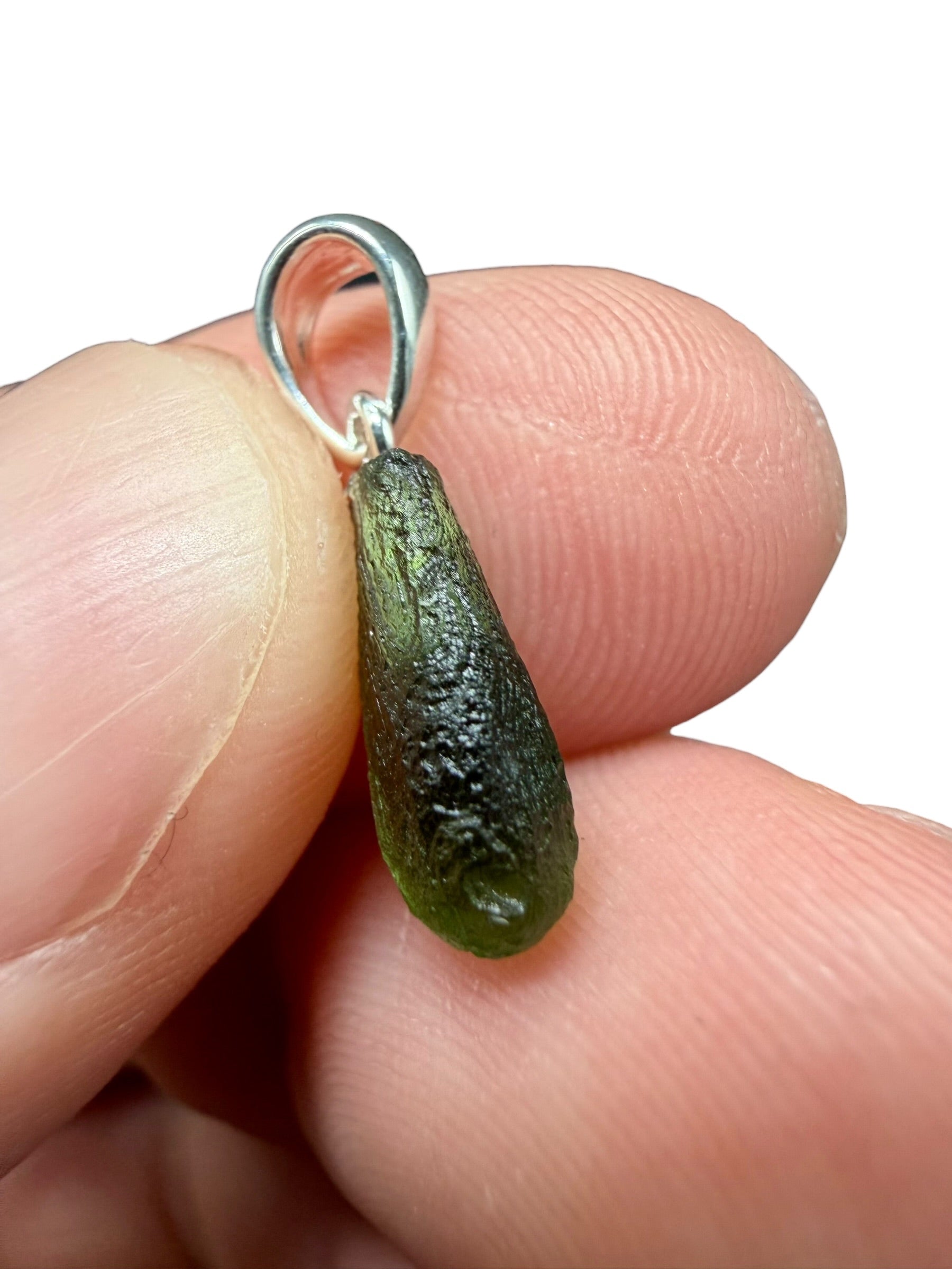 Silver moldavite pendant 0,76g - SP/V730