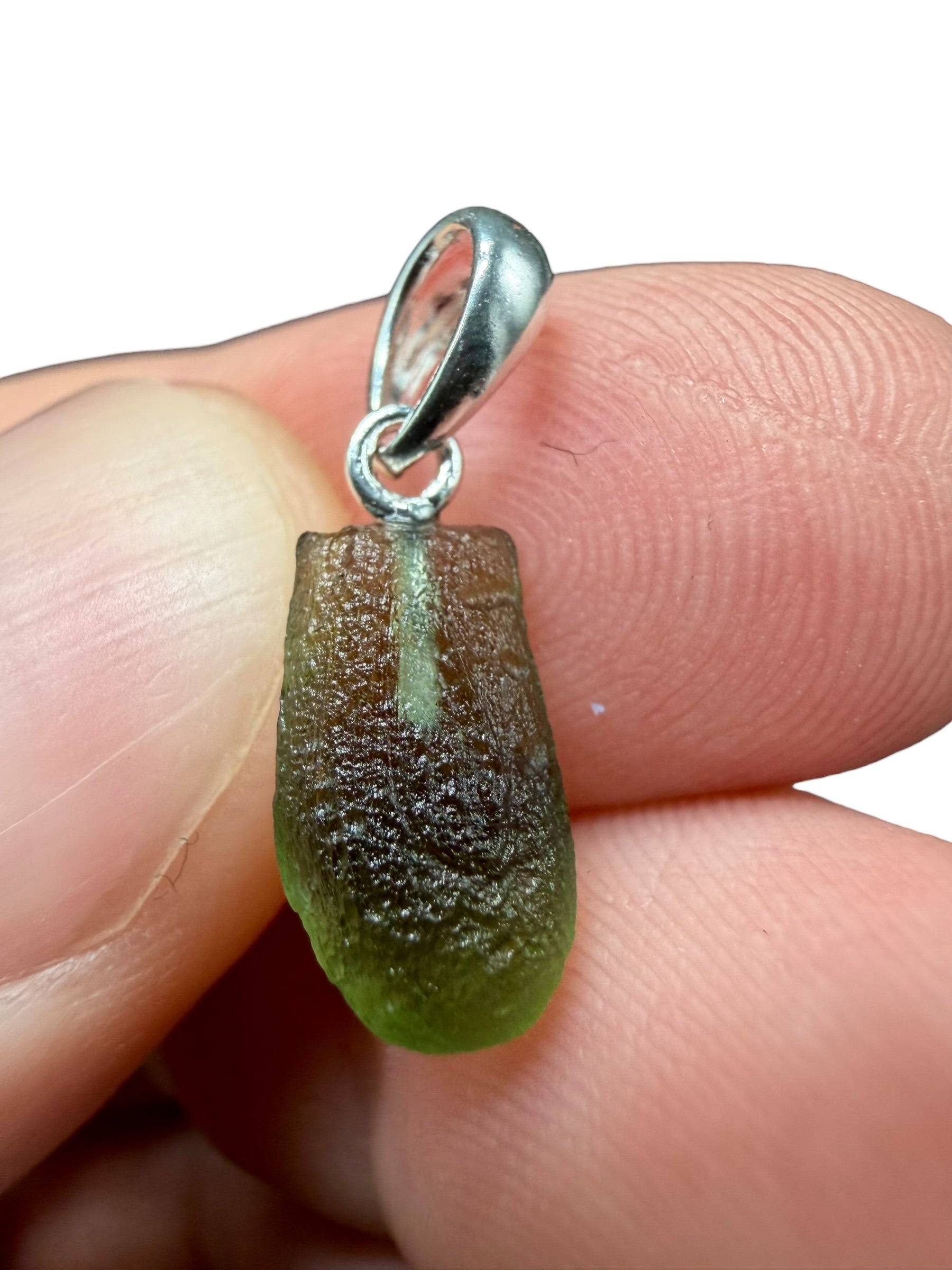 Silver moldavite pendant 0,76g - SP/V730