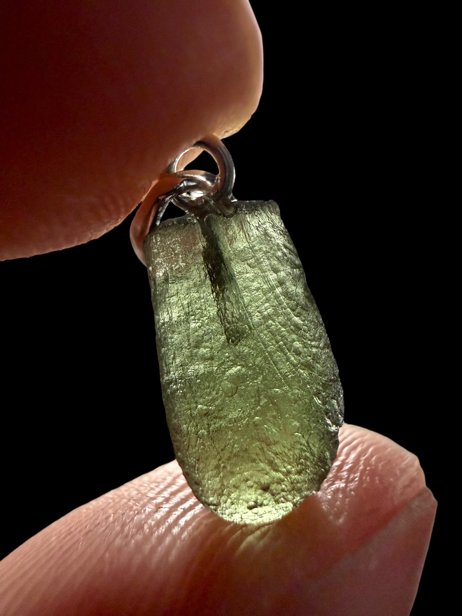 Silver moldavite pendant 0,76g - SP/V730