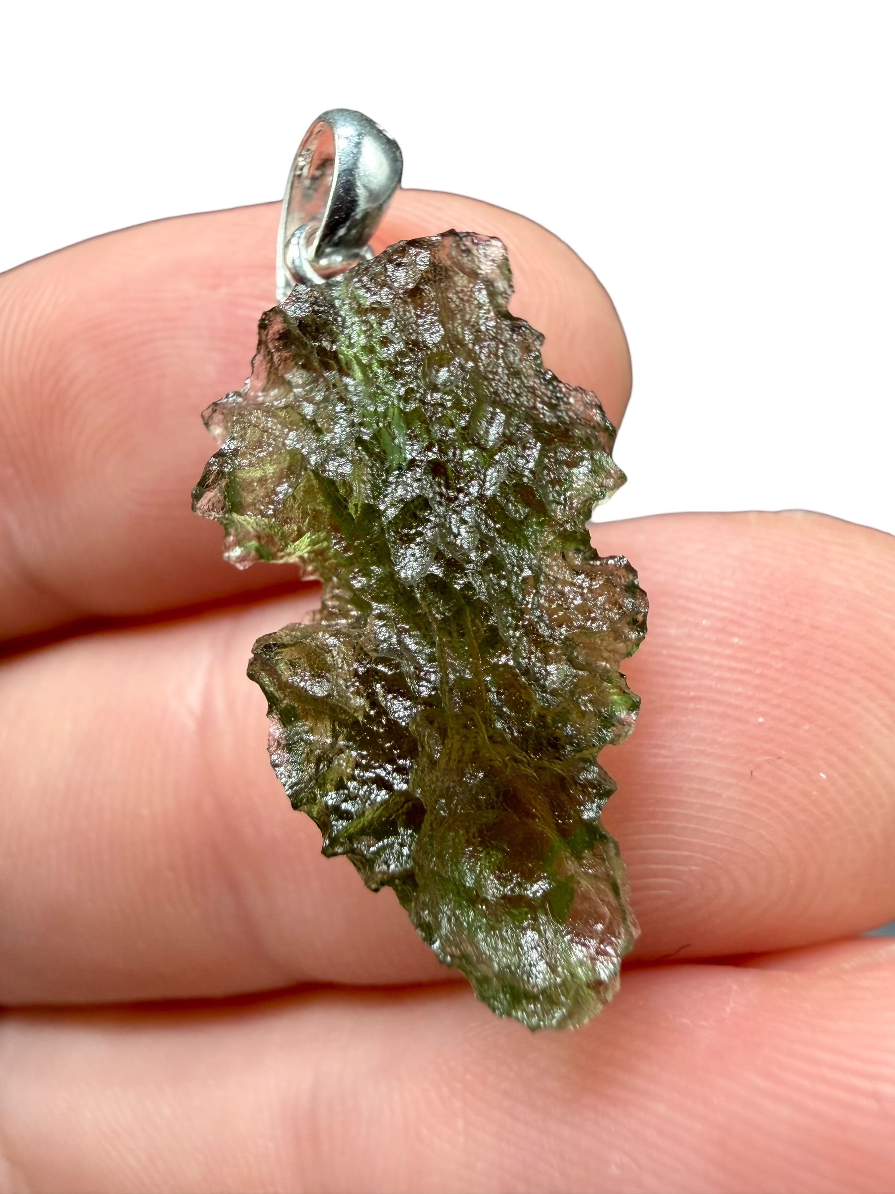 Silver moldavite pendant 1,8g