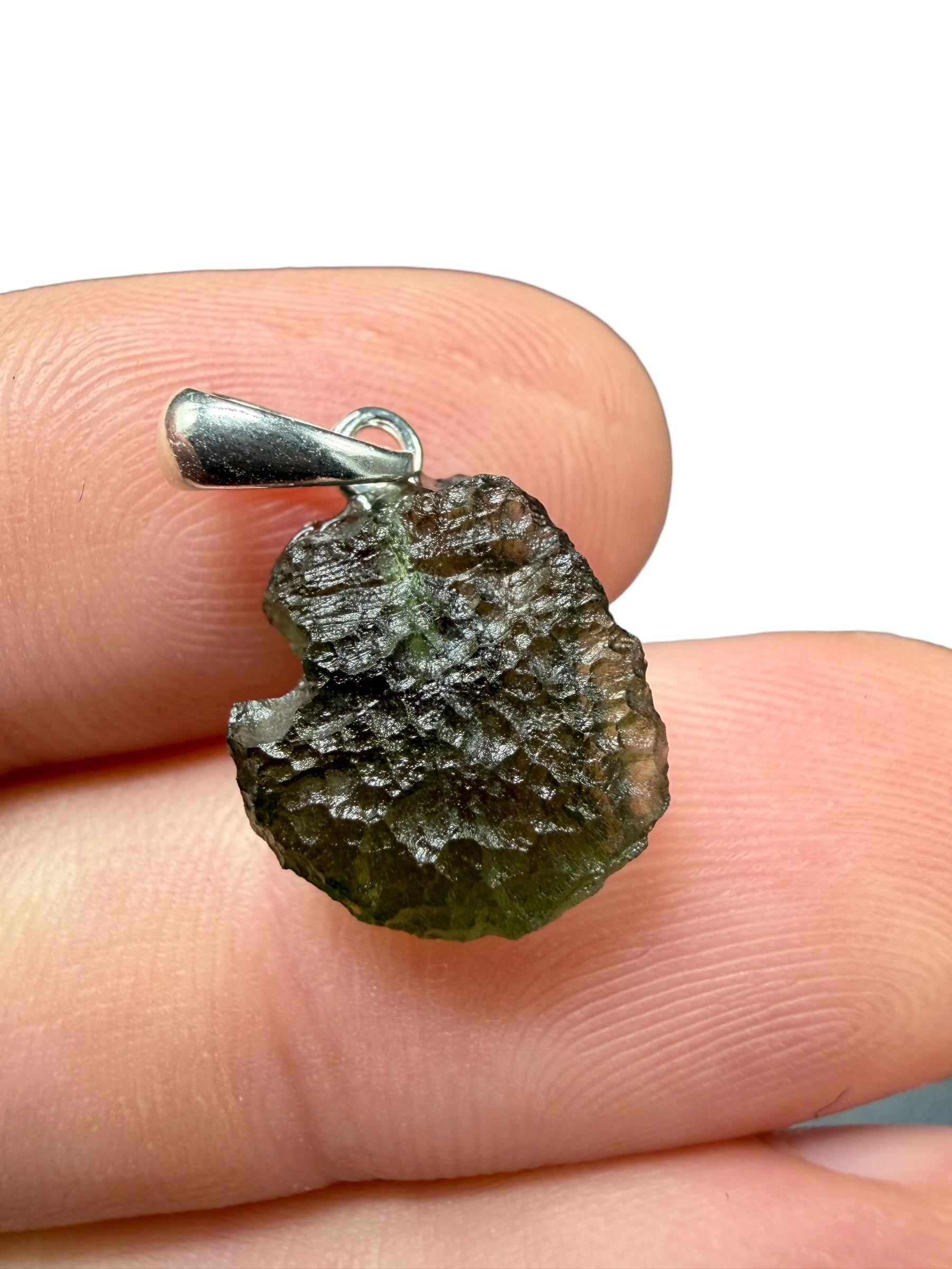 Silver moldavite pendant 1,4g - SP/V743