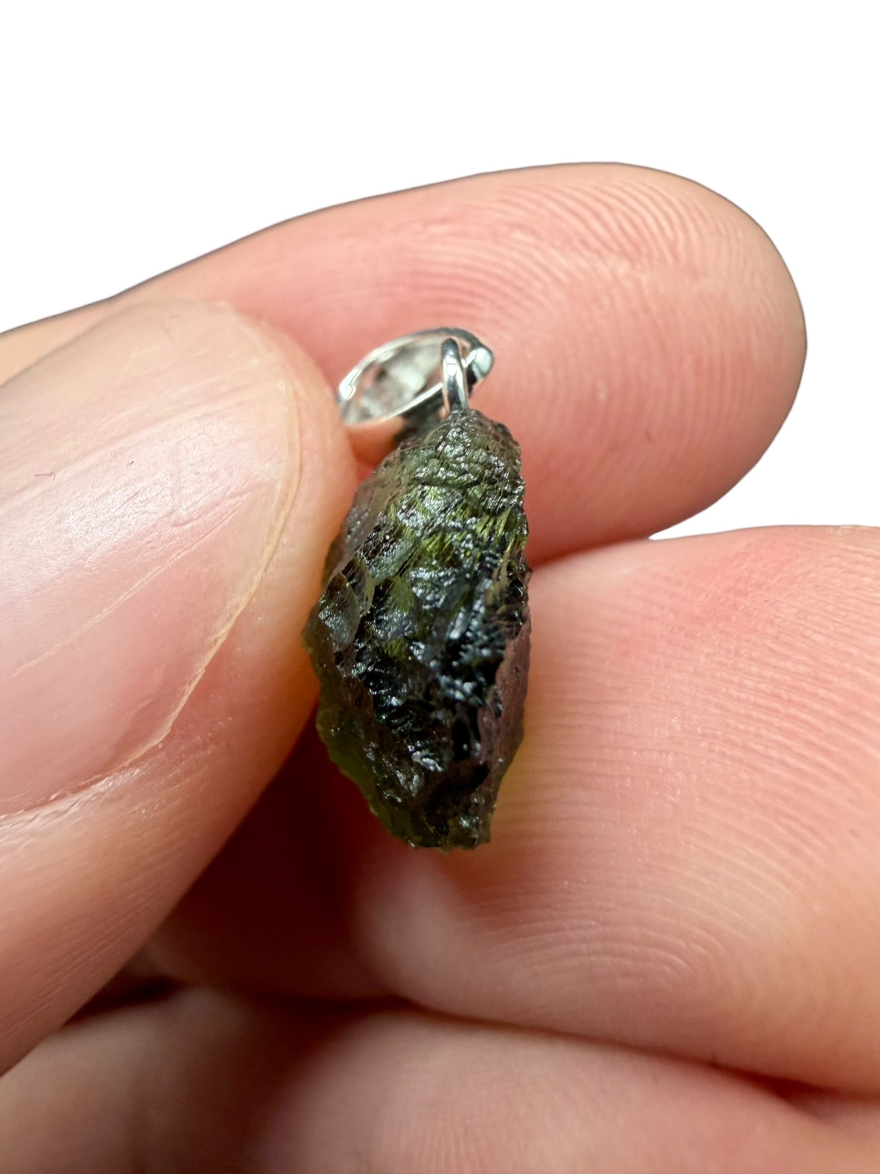 Silver moldavite pendant 1,4g - SP/V743
