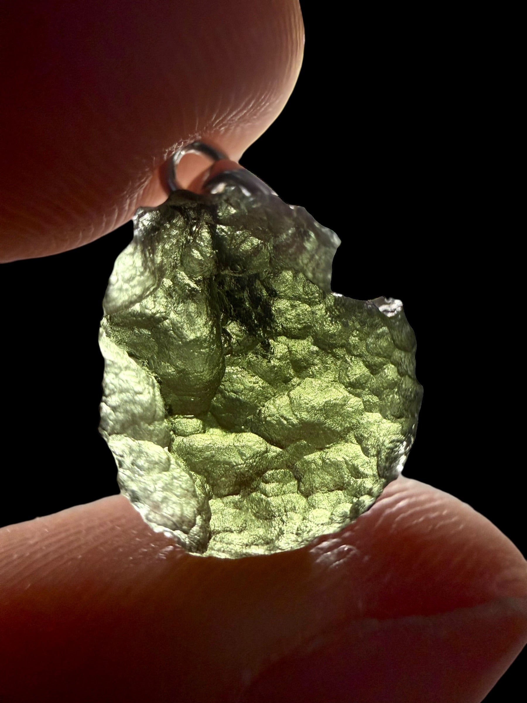 Silver moldavite pendant 1,4g - SP/V743