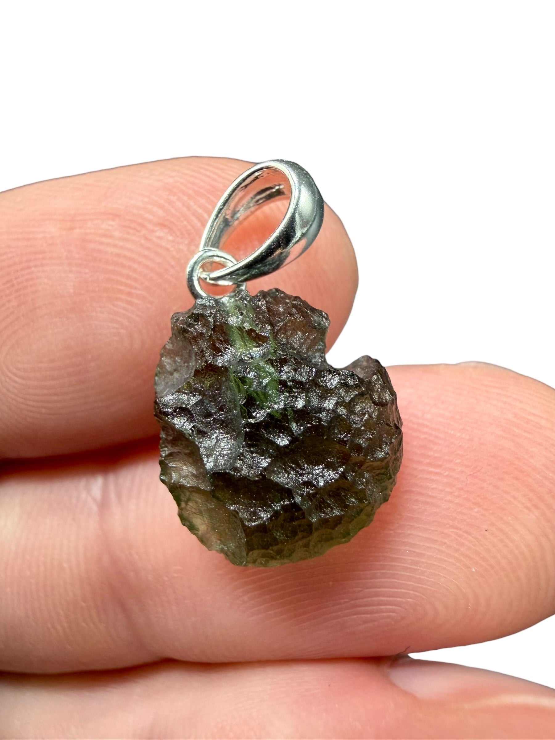 Silver moldavite pendant 1,4g