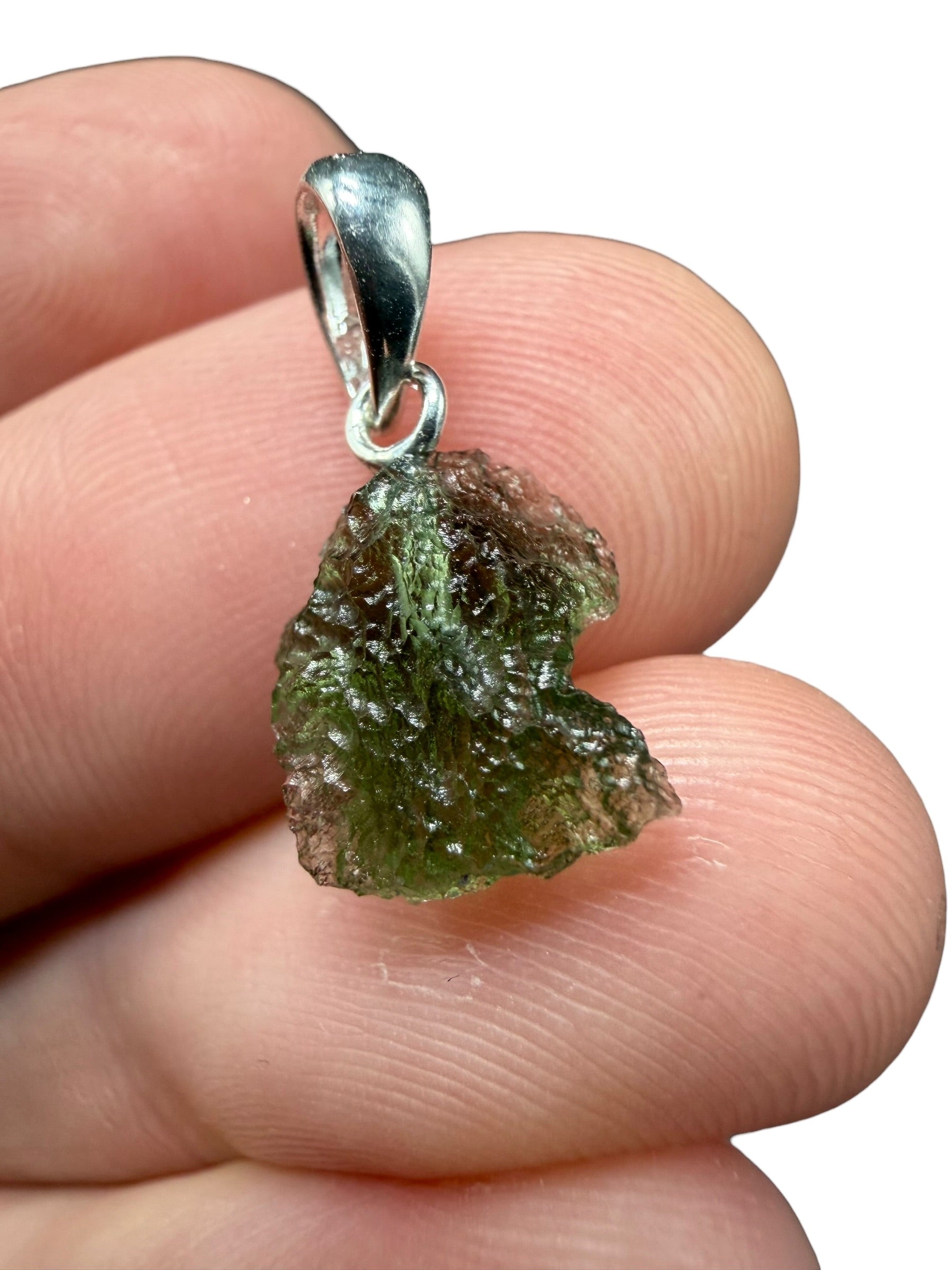 Silver moldavite pendant 0,6g - SP/V746