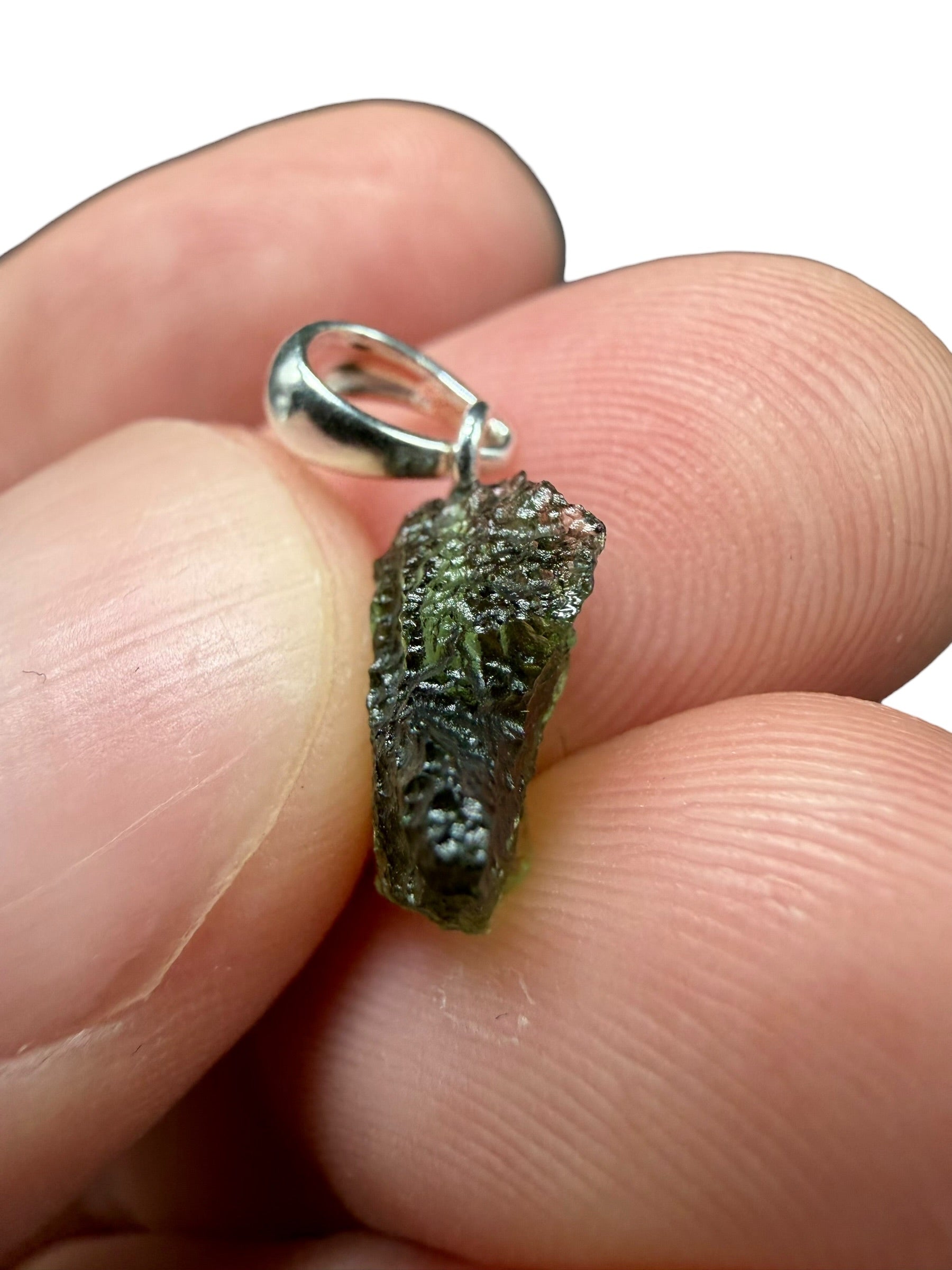 Silver moldavite pendant 0,6g - SP/V746