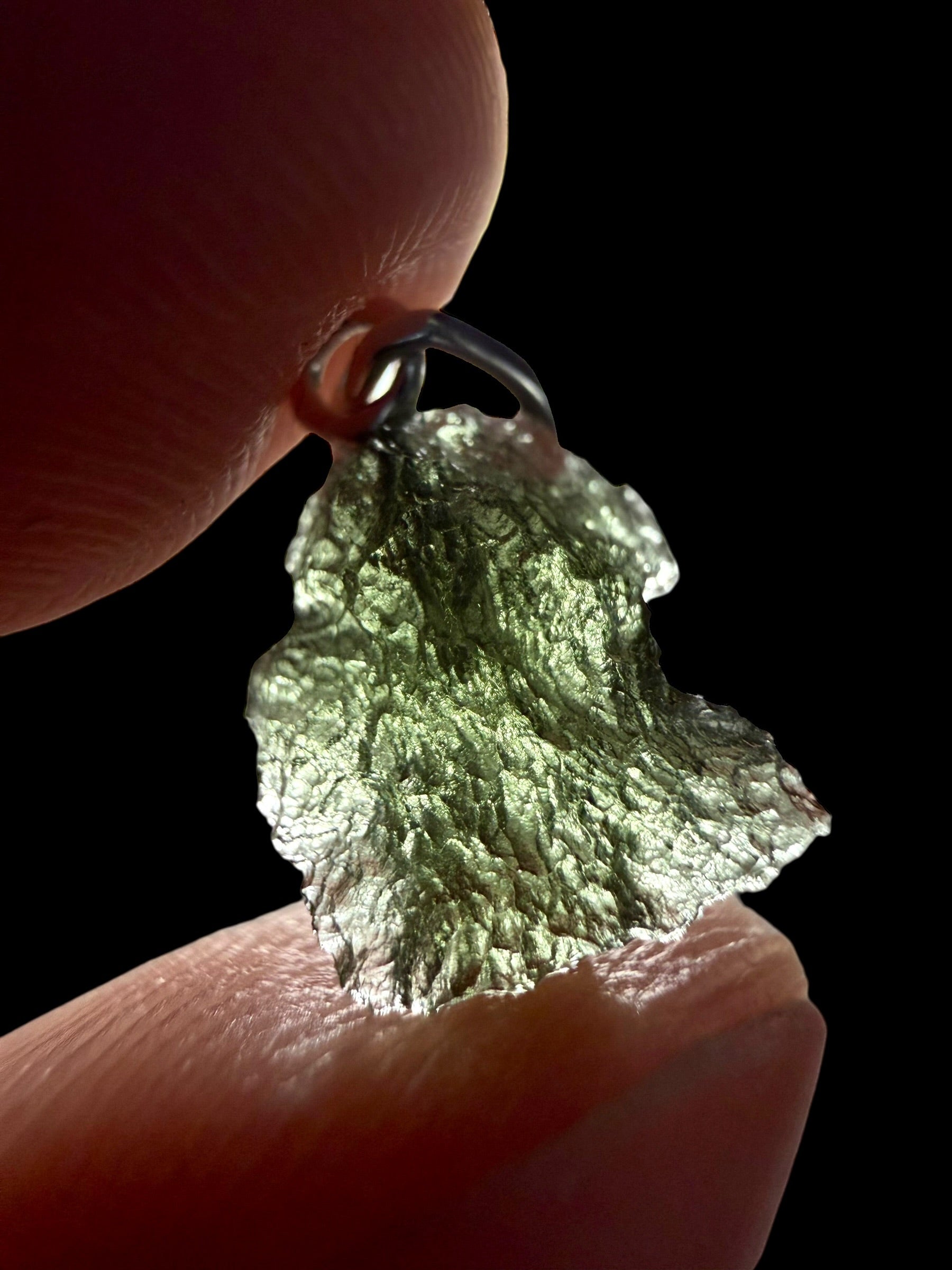 Silver moldavite pendant 0,6g - SP/V746