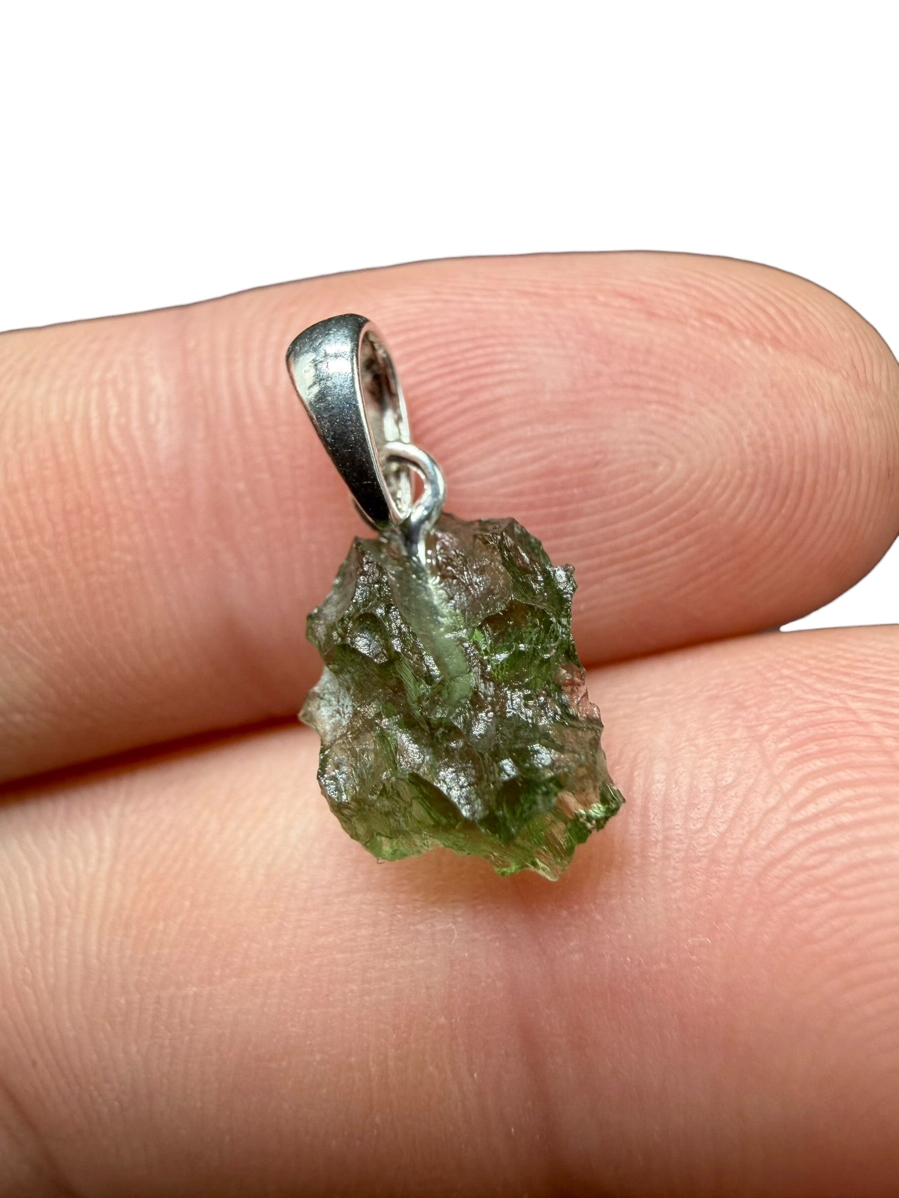 Silver moldavite pendant 0,6g - SP/V747