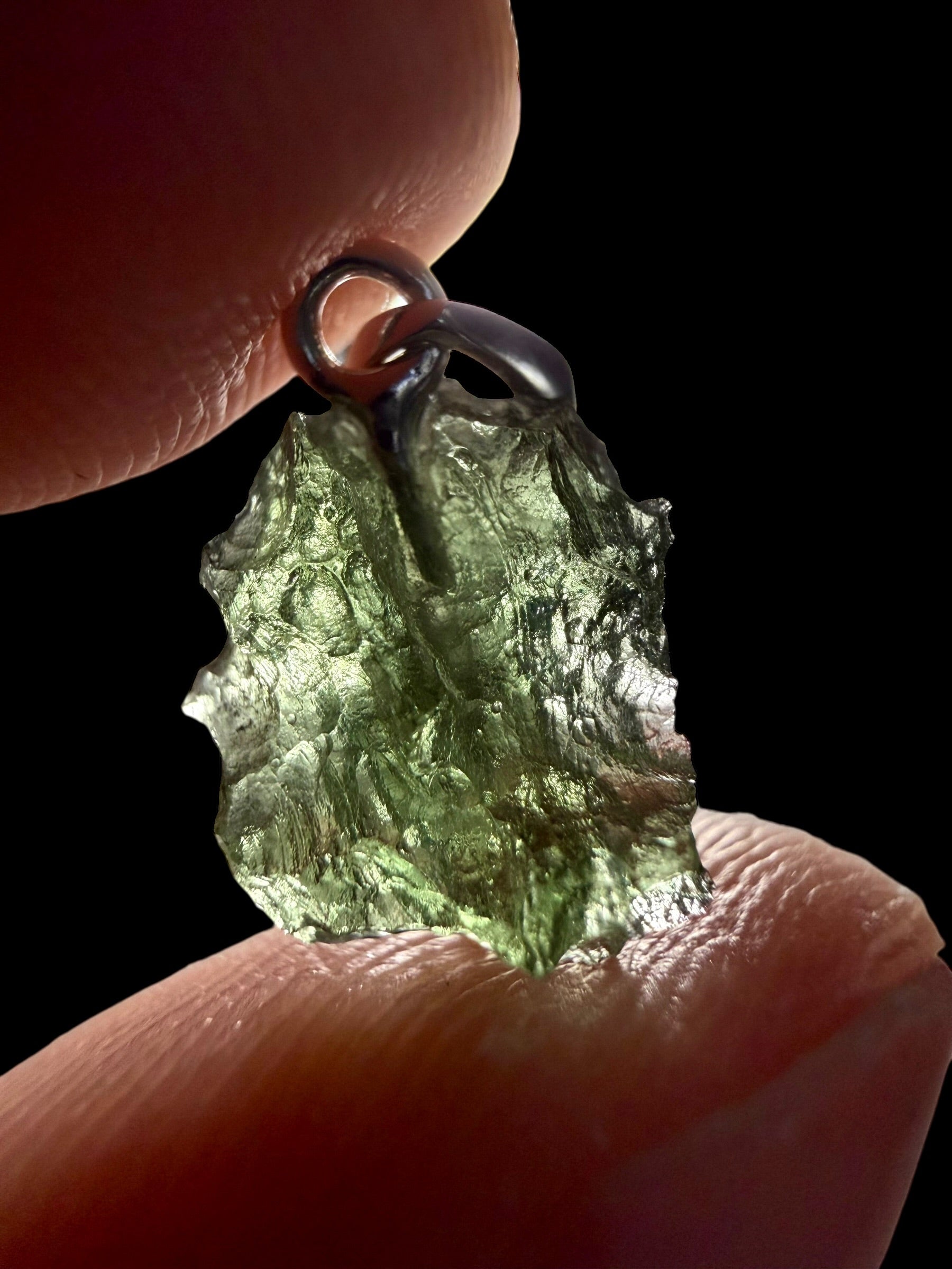 Silver moldavite pendant 0,6g - SP/V747